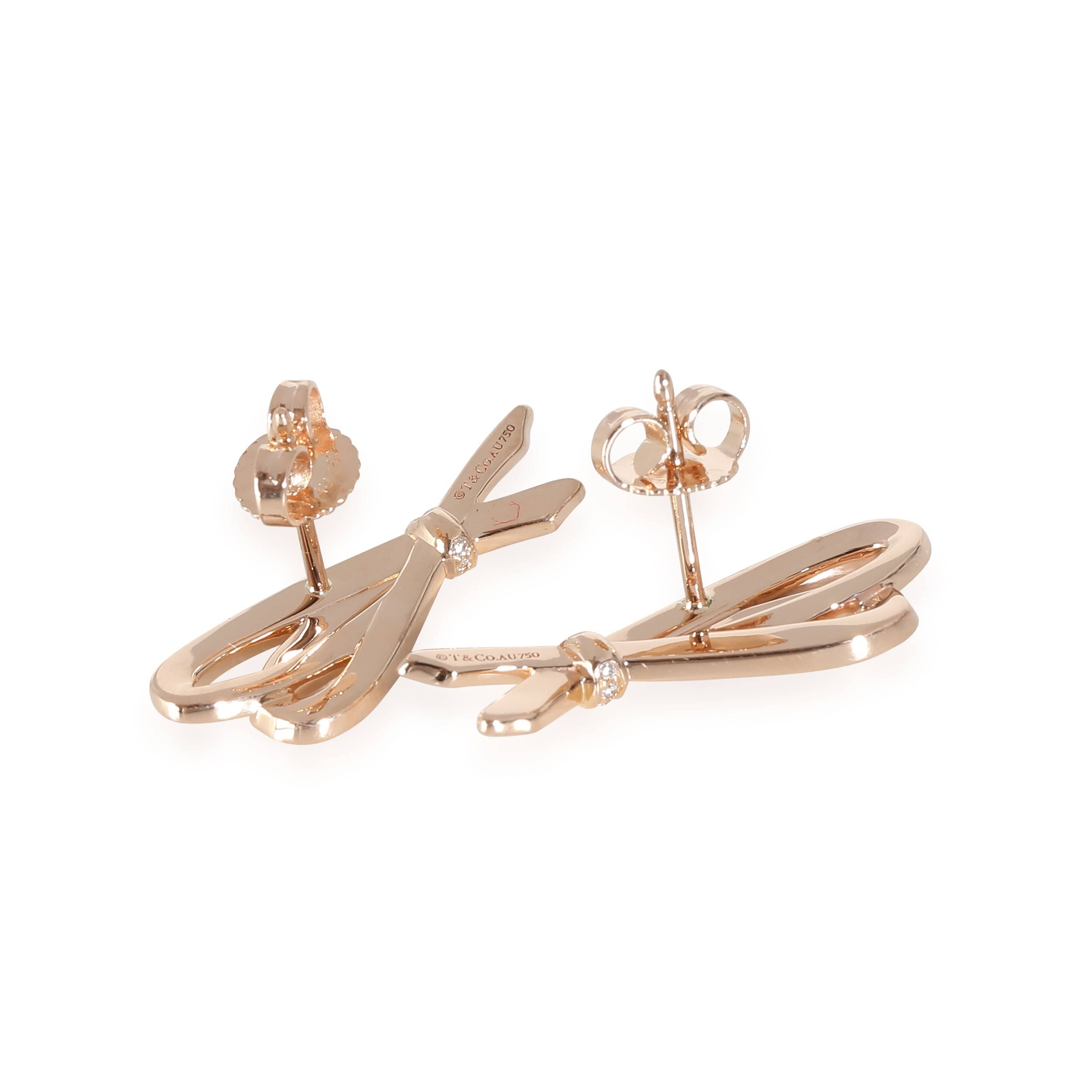 Tiffany & Co. Diamond Bow Earrings in 18k Rose Gold 0.5 CTW