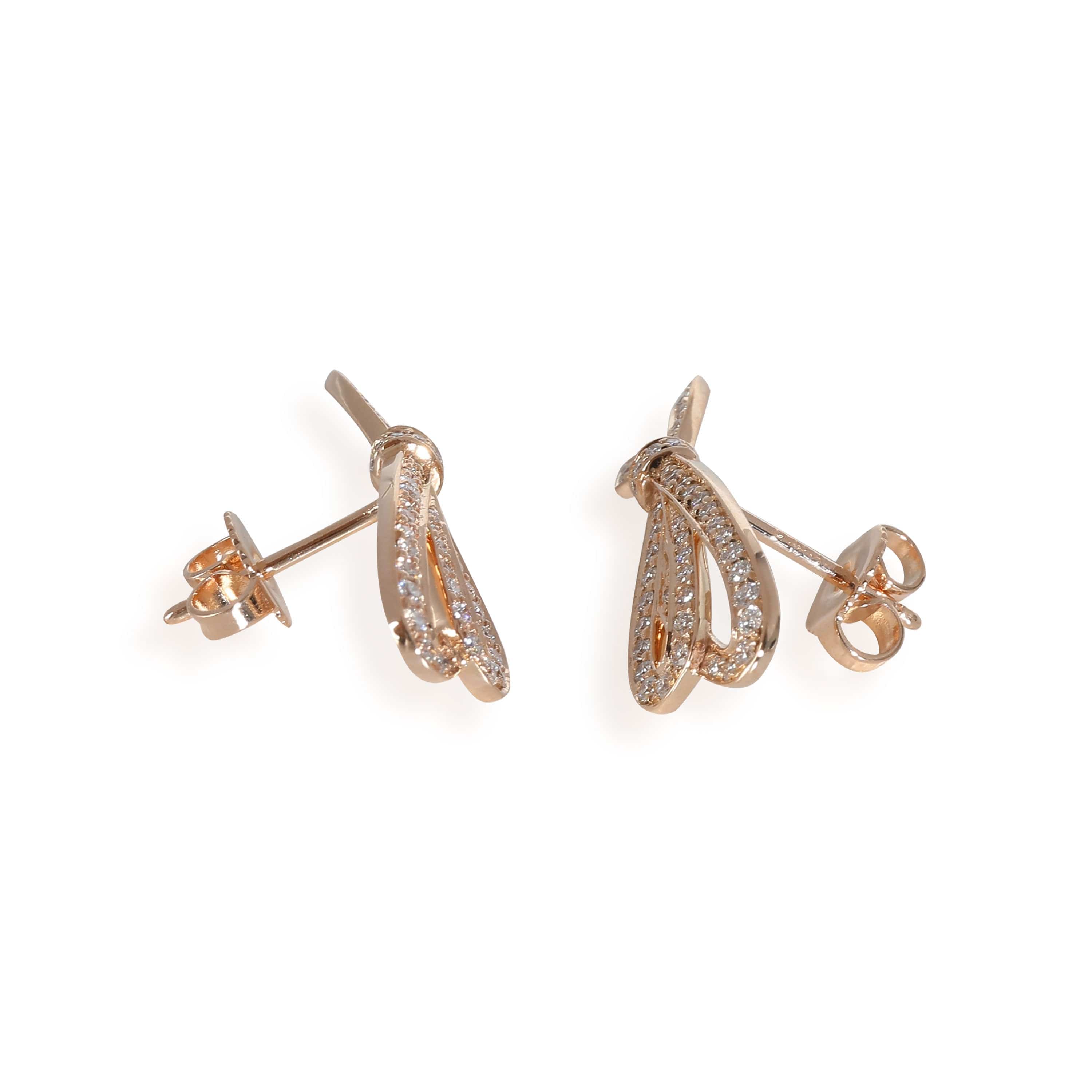 Tiffany & Co. Diamond Bow Earrings in 18k Rose Gold 0.5 CTW