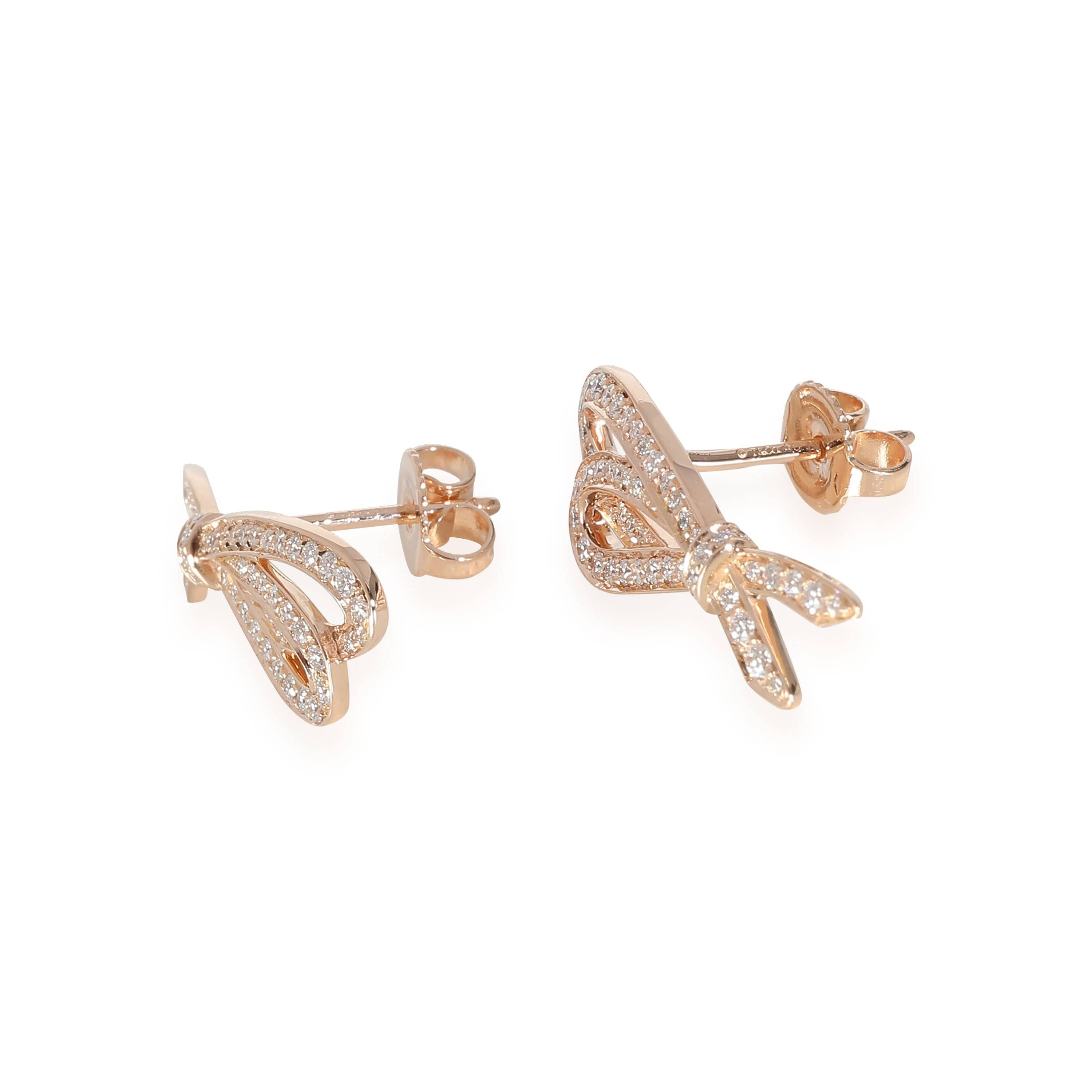 Tiffany & Co. Diamond Bow Earrings in 18k Rose Gold 0.5 CTW