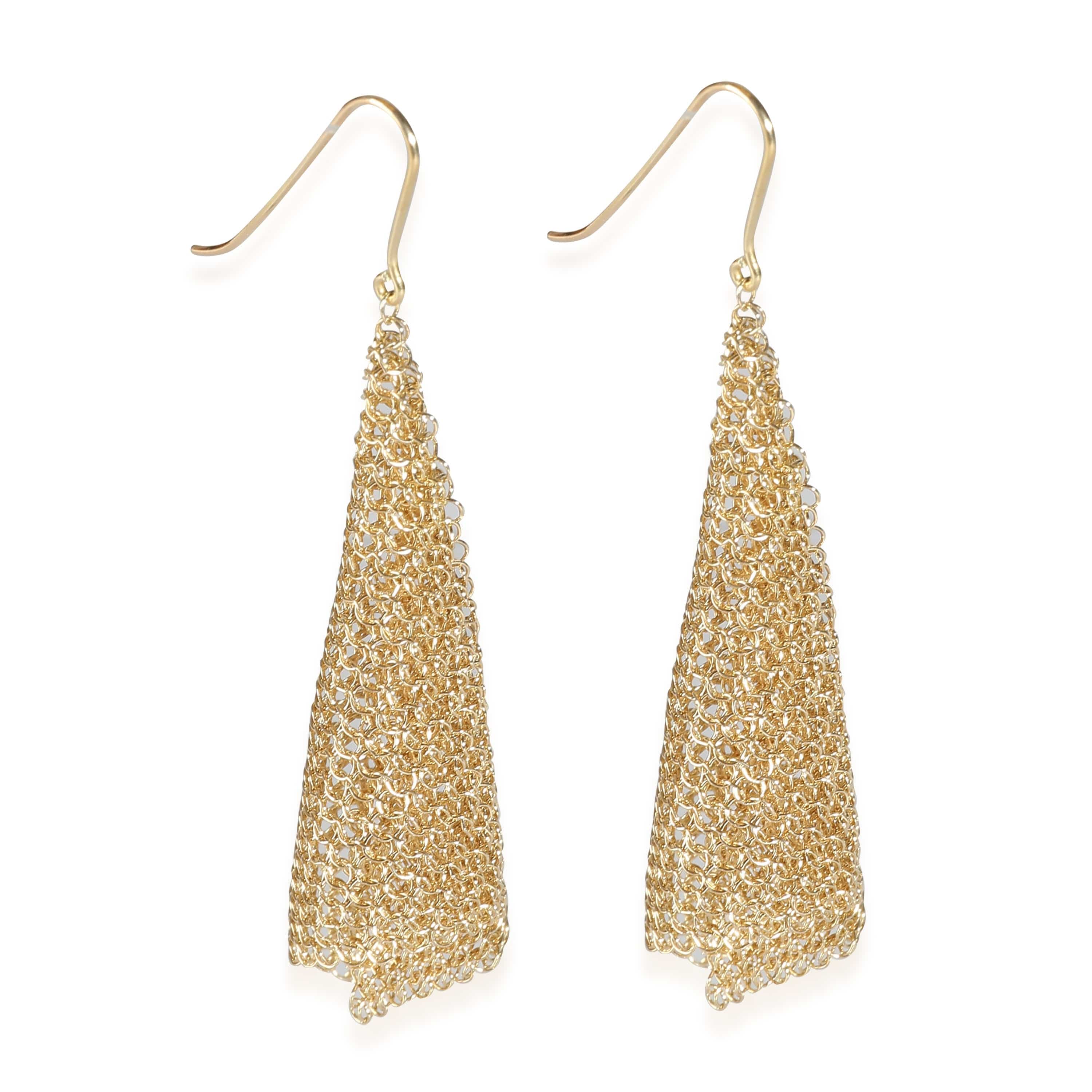 Tiffany & Co. Elsa Peretti Mesh Scarf Earrings Small Model  (Yellow Gold)