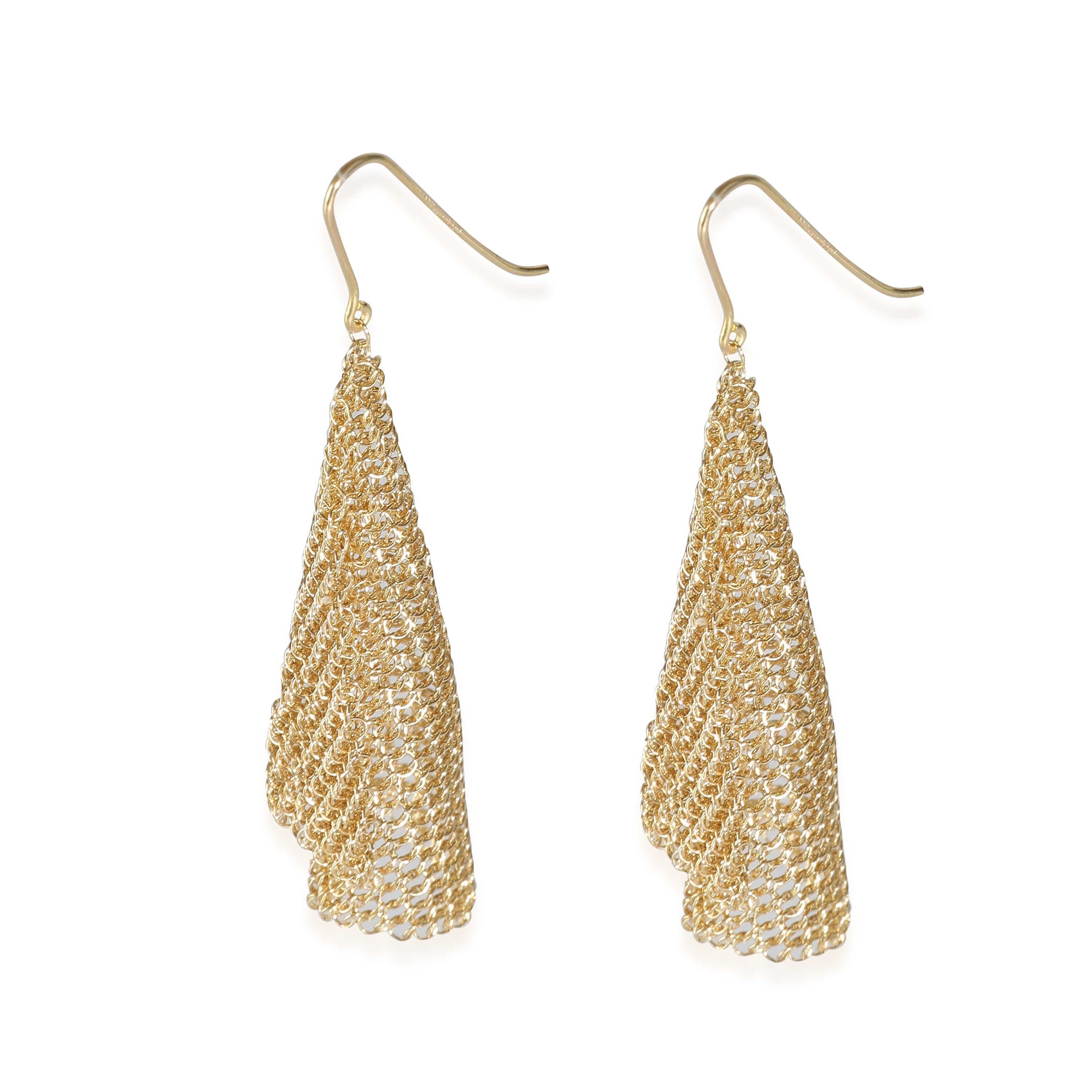 Tiffany & Co. Elsa Peretti Mesh Scarf Earrings Small Model  (Yellow Gold)