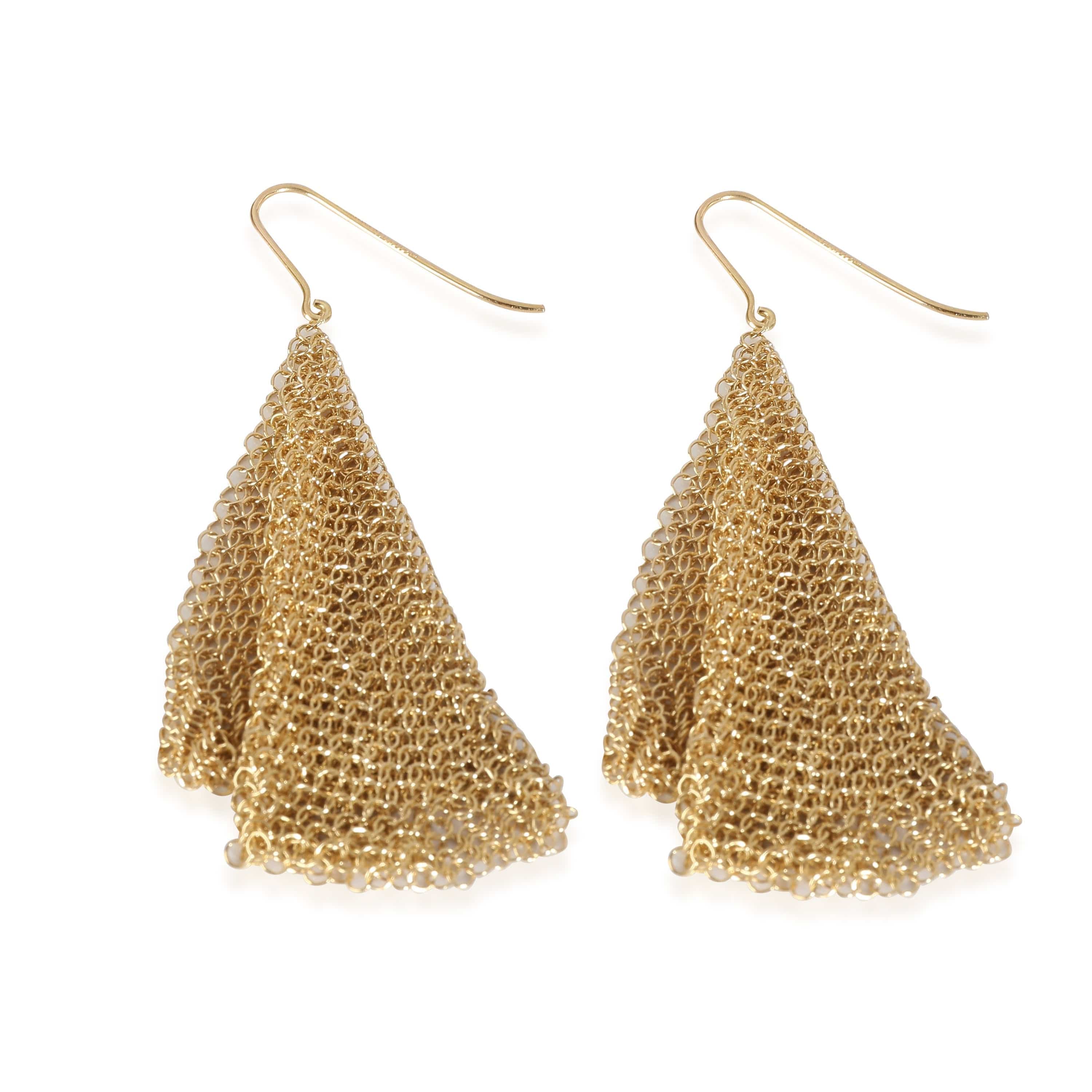 Tiffany & Co. Elsa Peretti Mesh Scarf Earrings Small Model  (Yellow Gold)