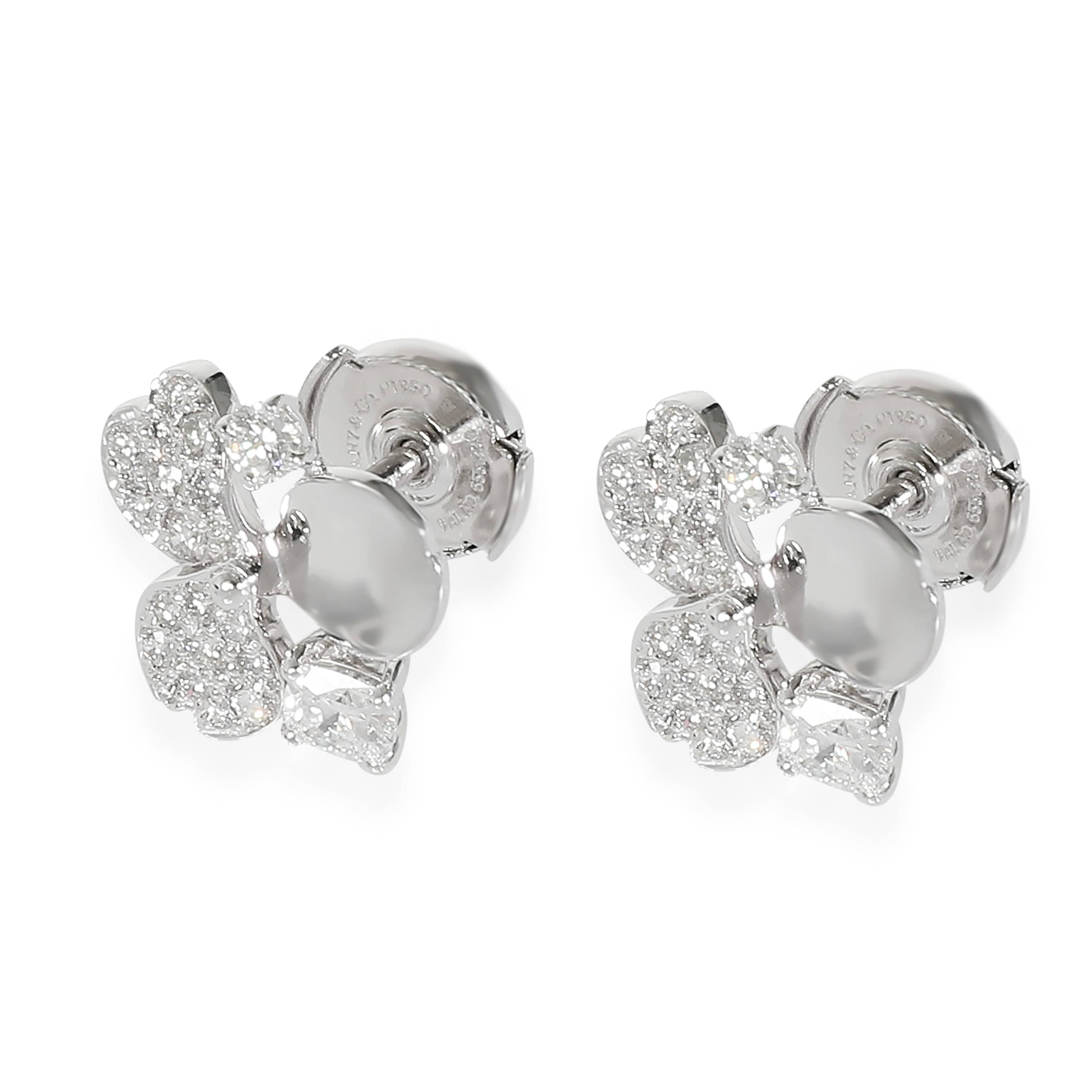 Tiffany & Co. Paper Flowers Earrings in  Platinum 0.76 CTW