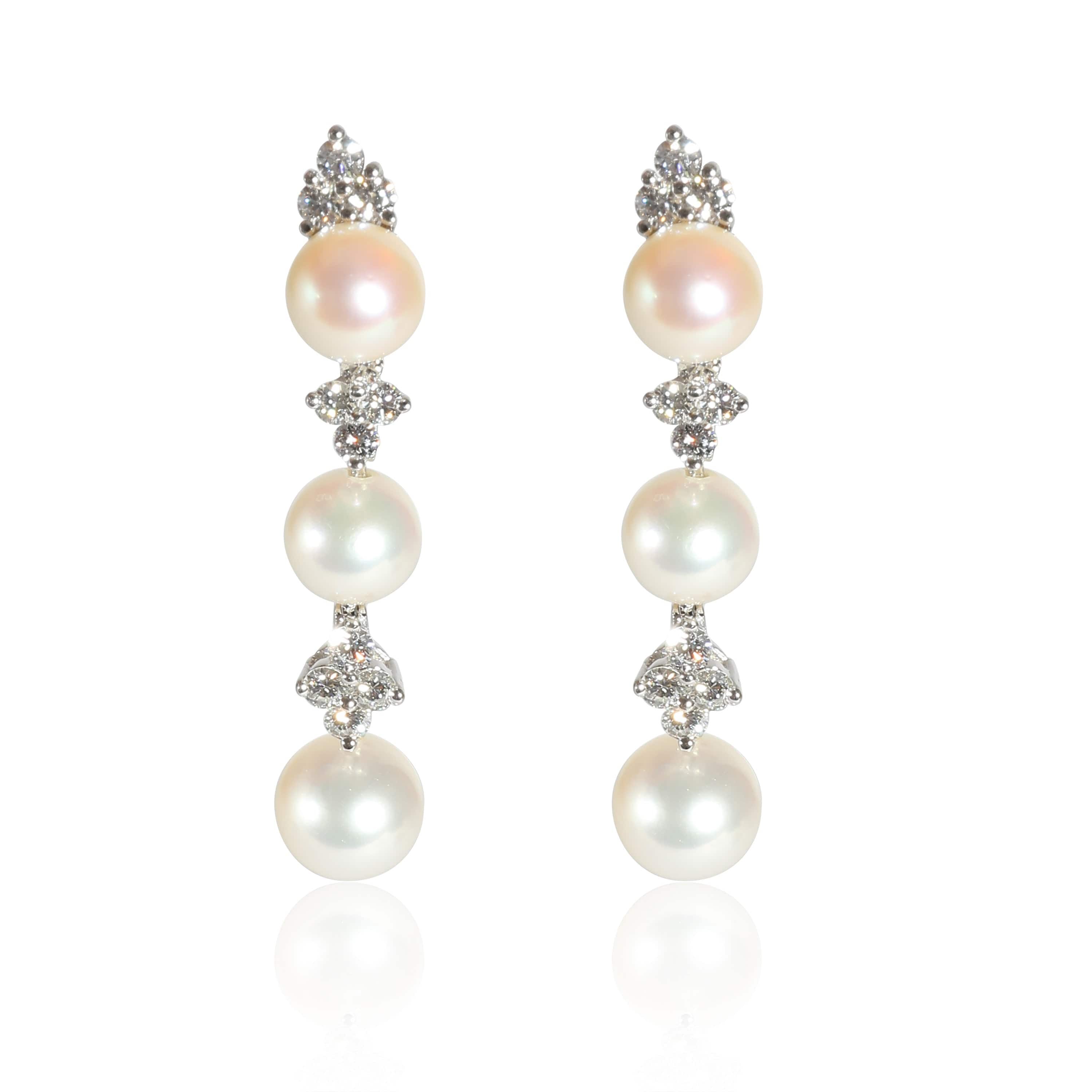 Tiffany & Co. Tiffany & Co. Aria Pearl Earrings with Jackets in Platinum 0.62 CTW