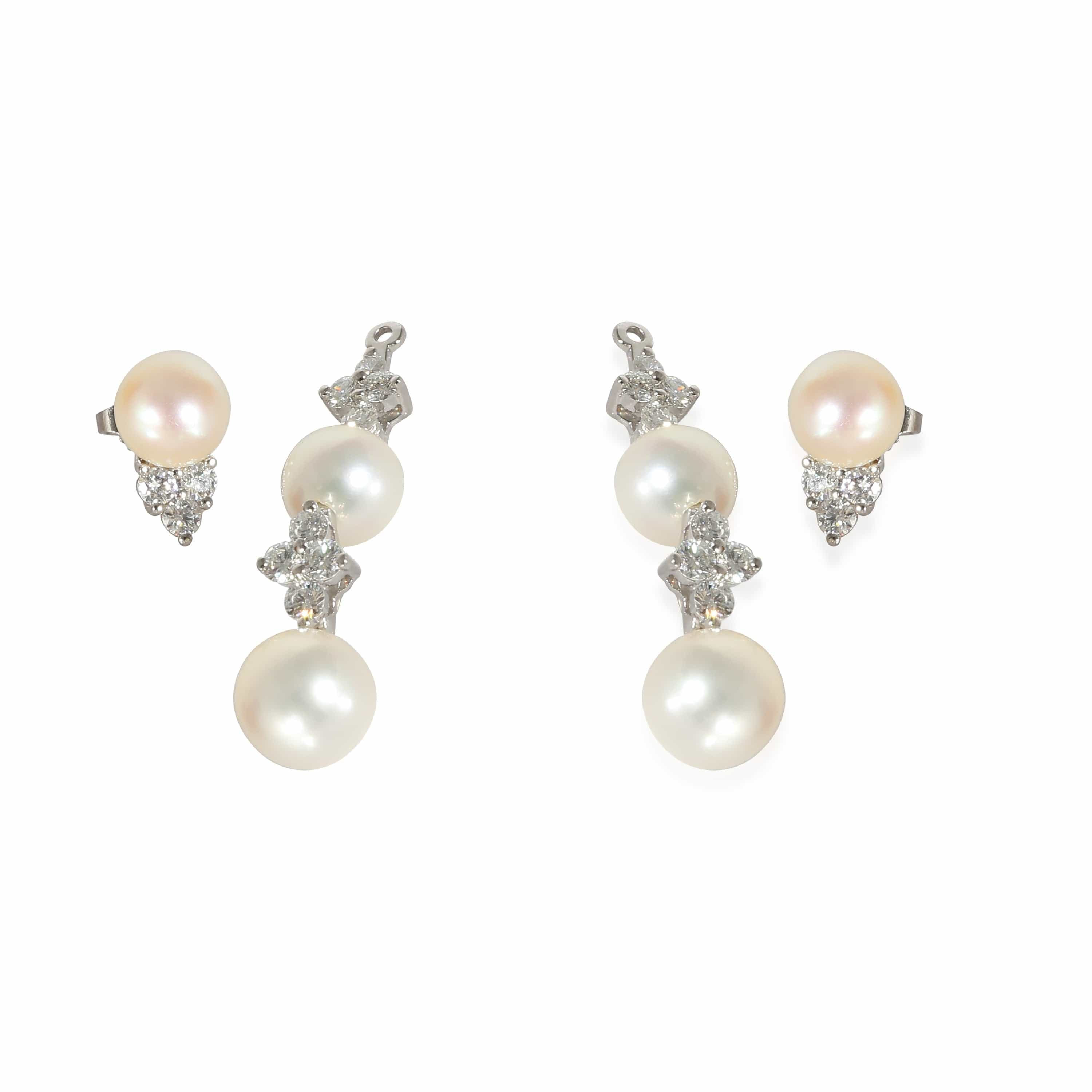 Tiffany & Co. Tiffany & Co. Aria Pearl Earrings with Jackets in Platinum 0.62 CTW