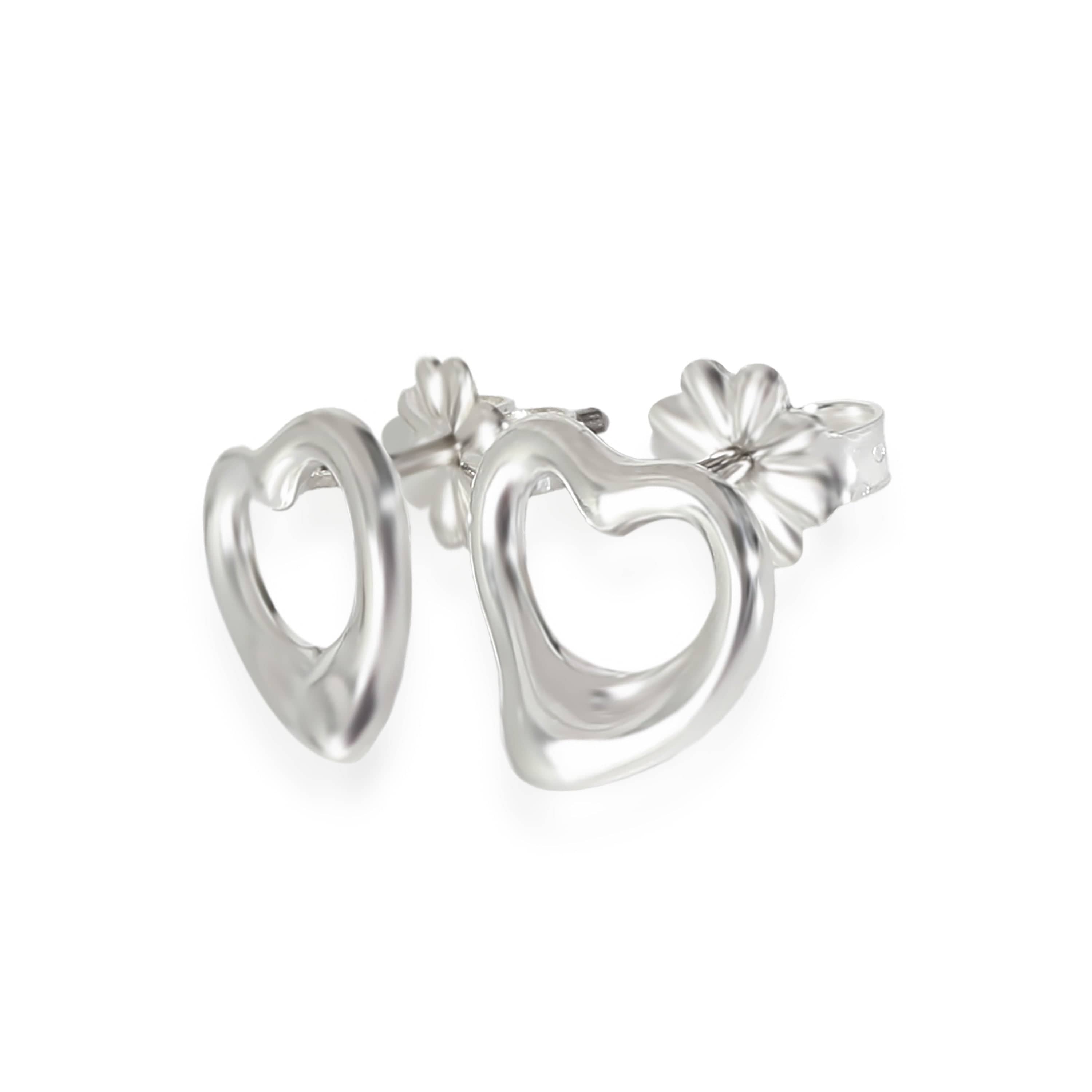 Tiffany & Co. Tiffany & Co Elsa Peretti Open Heart Stud Earring in Sterling Silver