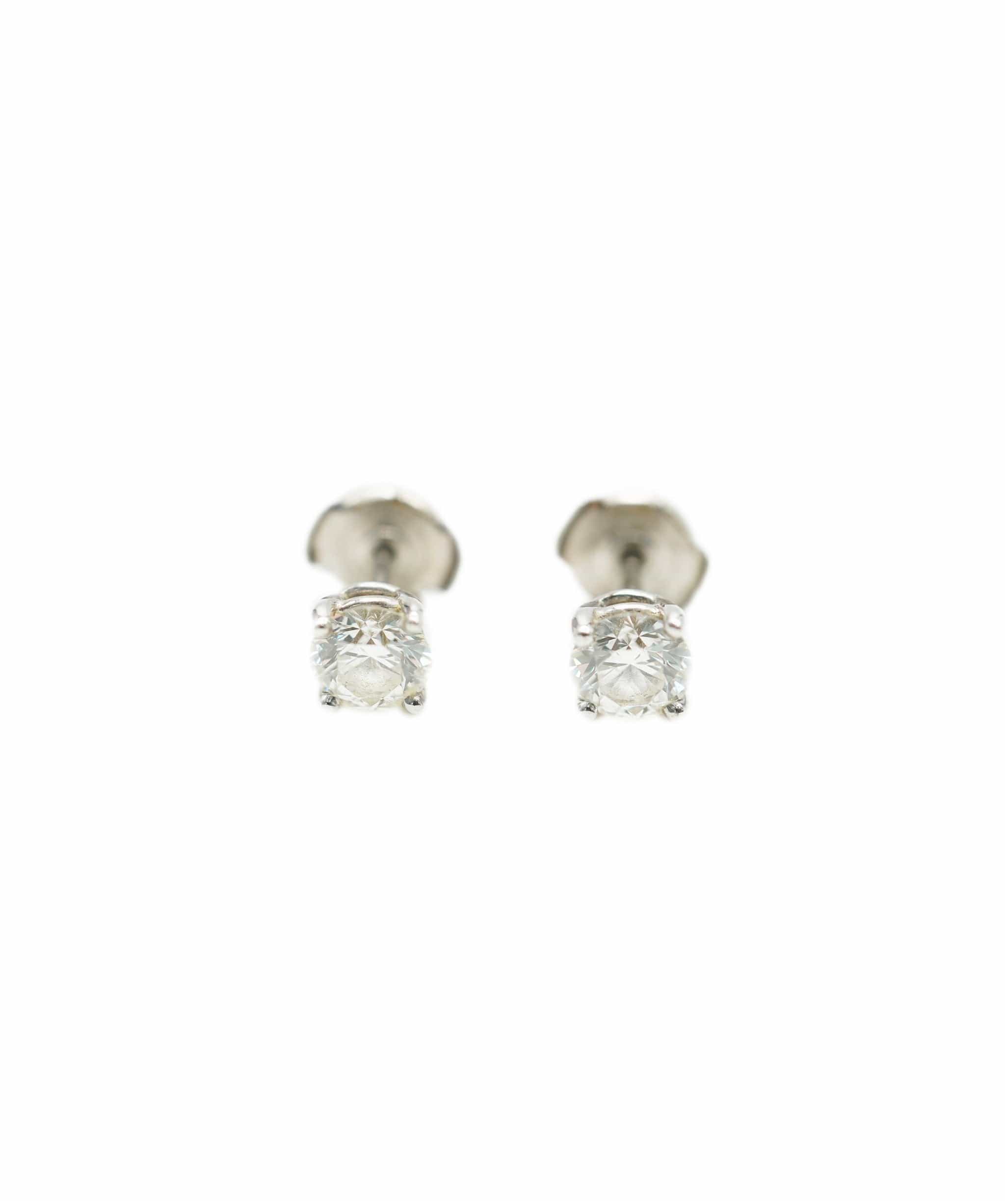 Tiffany & Co. Platinum Tiffany & Co. Round Diamond Stud Earring, 1.46 Ctw. G VS1/VS2 ABC0777