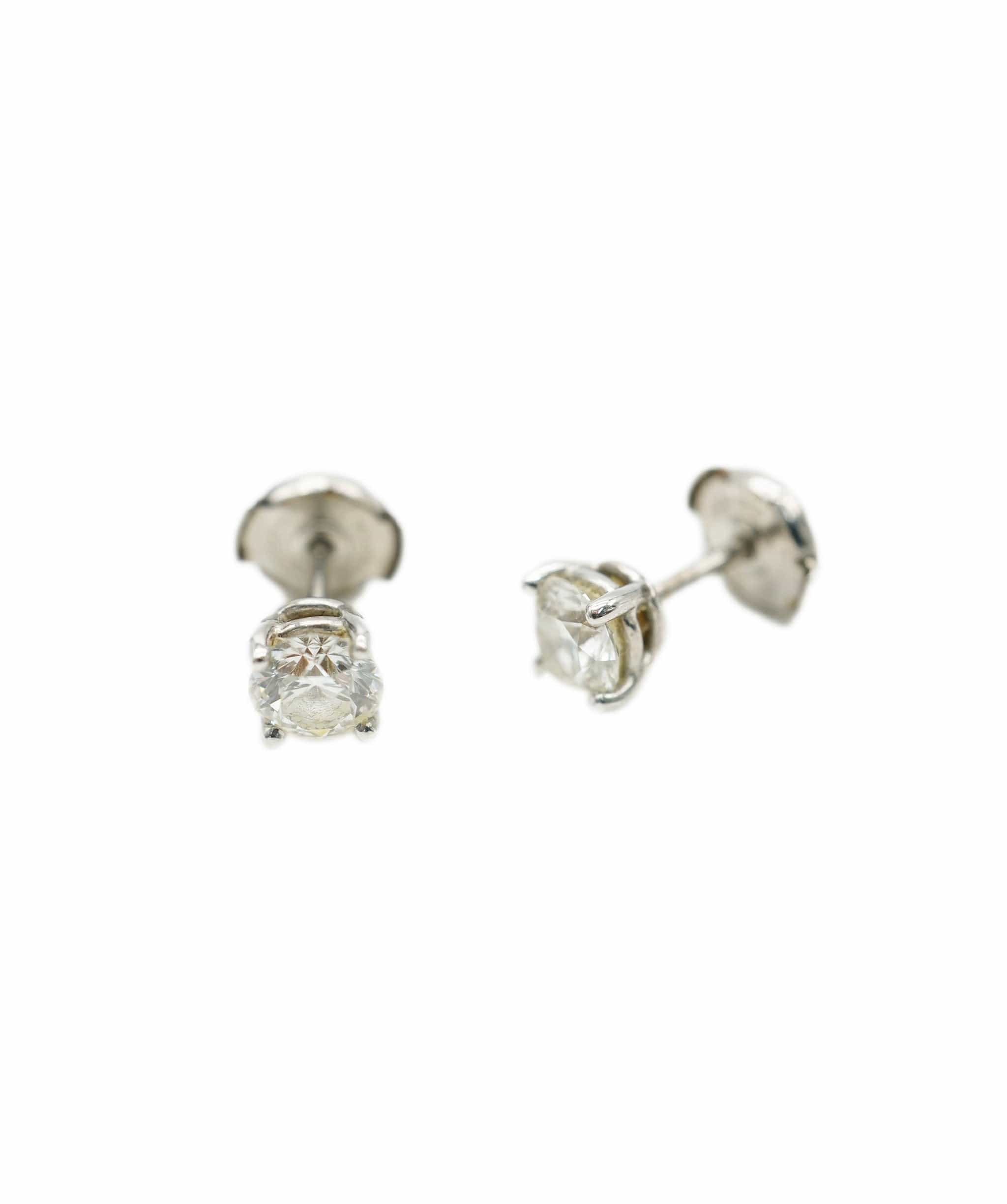 Tiffany & Co. Platinum Tiffany & Co. Round Diamond Stud Earring, 1.46 Ctw. G VS1/VS2 ABC0777