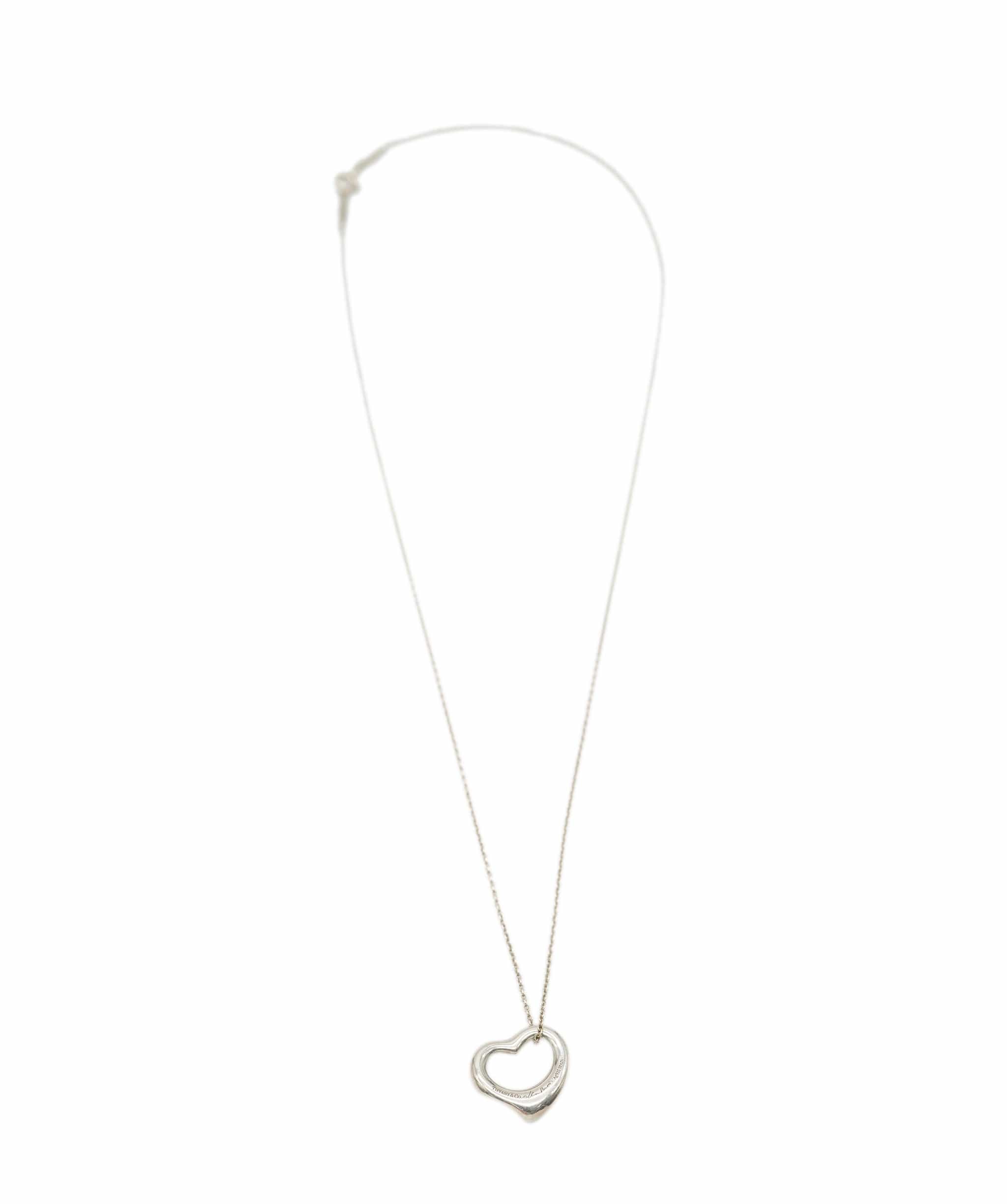 Tiffany & Co. Tiffany & Co. Elsa Peretti Sterling Silver Open Heart Pendant Necklace ABC0543