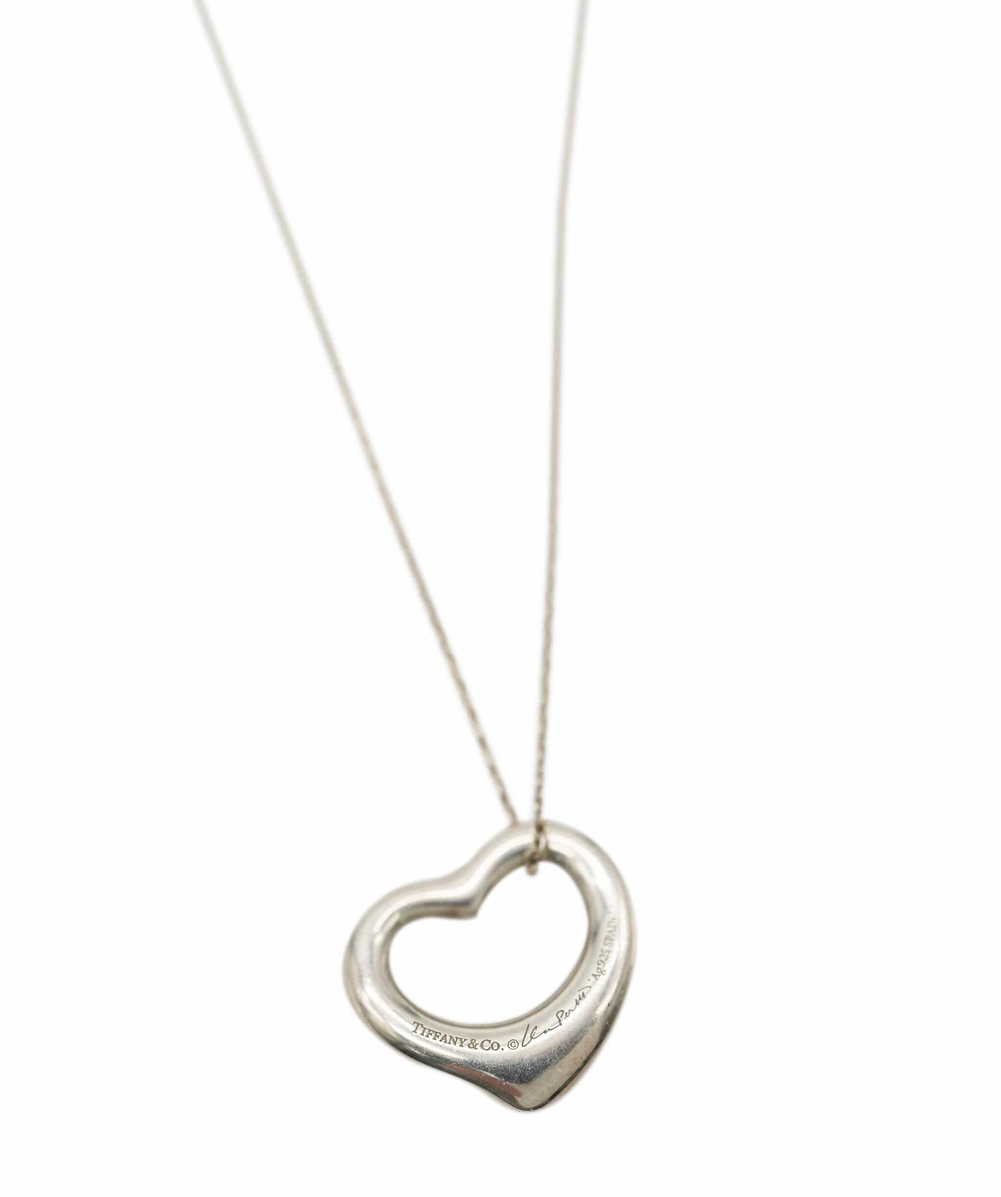 Tiffany & Co. Tiffany & Co. Elsa Peretti Sterling Silver Open Heart Pendant Necklace ABC0543