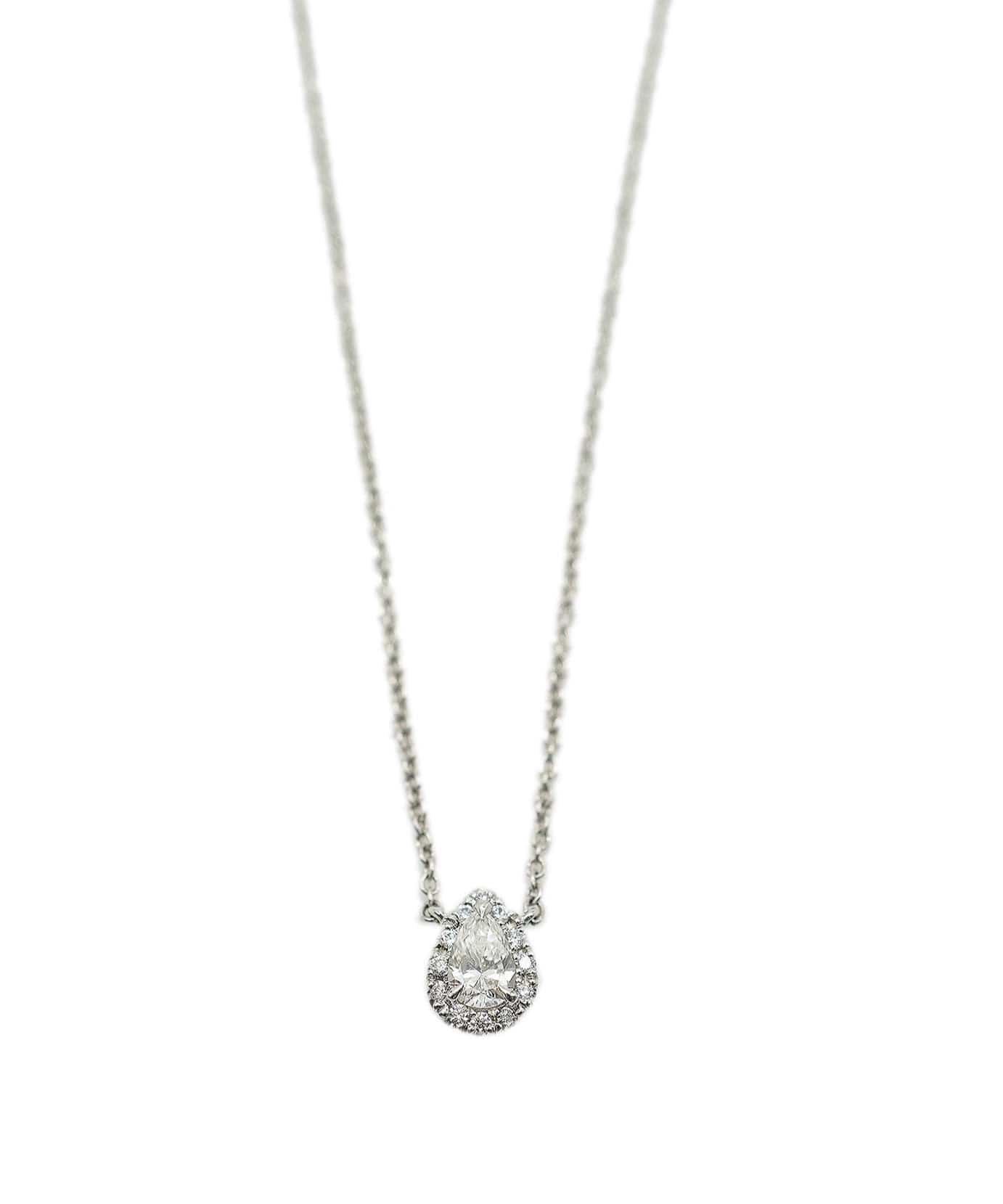 Tiffany & Co. Tiffany & Co. Soleste Pear Diamond Platinum Pendant Necklace ABC0753