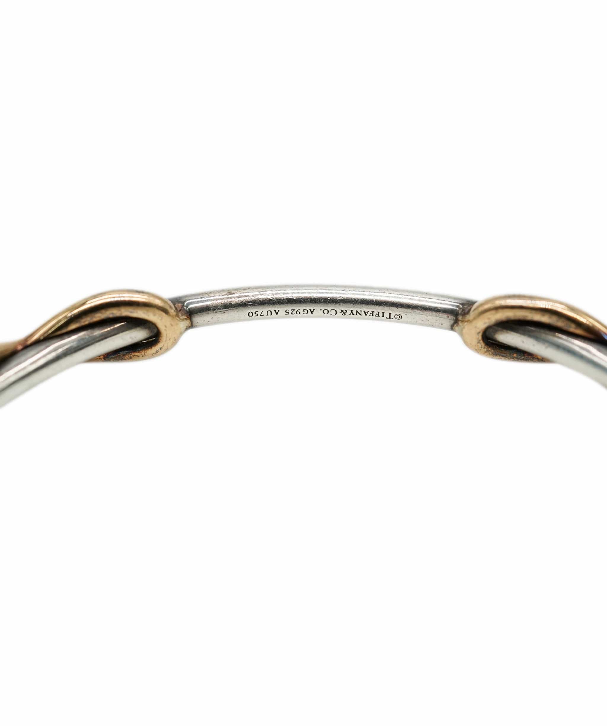 Tiffany & Co. Tiffany & Co. Yellow Gold & Sterling Silver Double Infinity Cuff Bracelet ABC0774