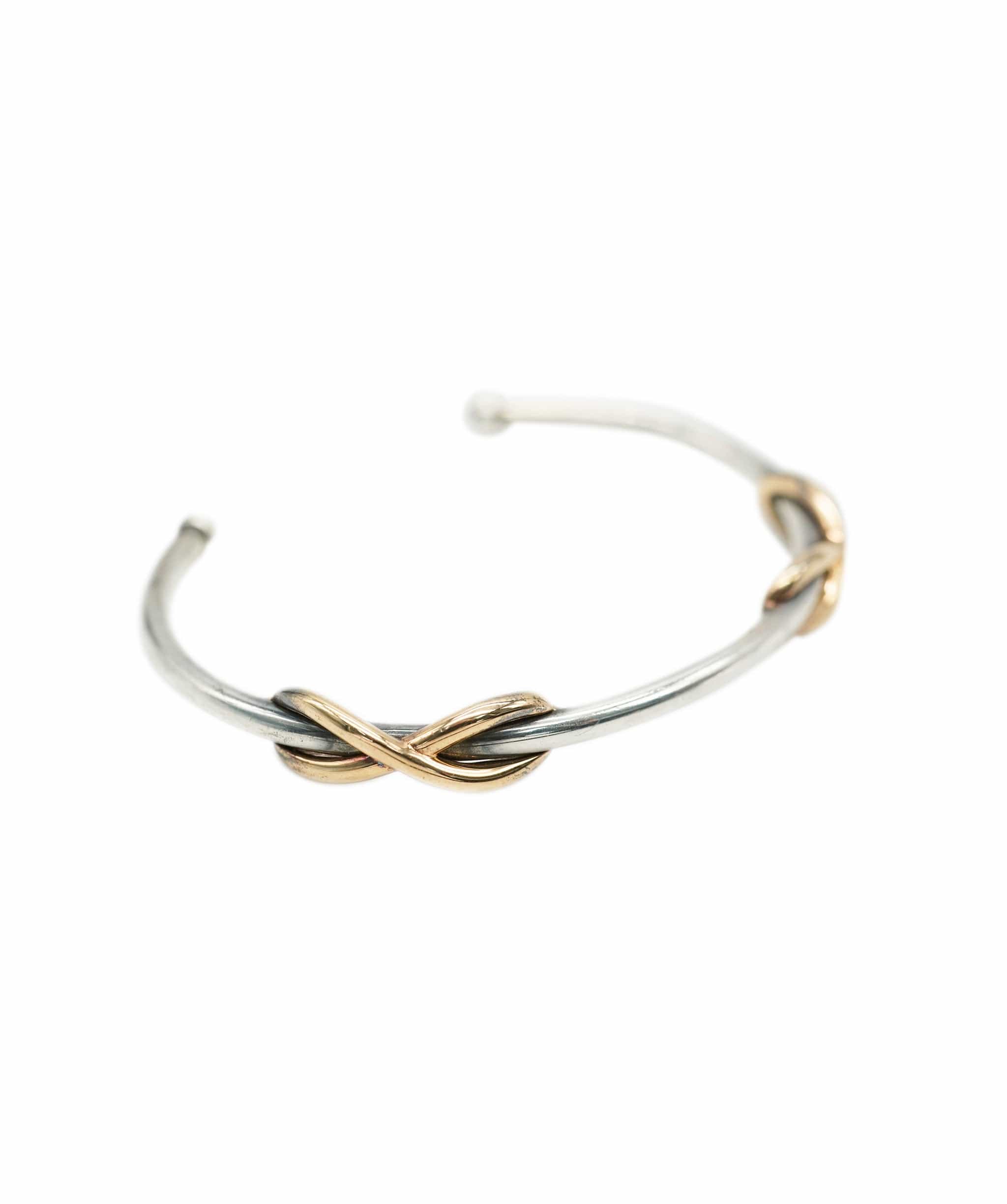 Tiffany & Co. Tiffany & Co. Yellow Gold & Sterling Silver Double Infinity Cuff Bracelet ABC0774