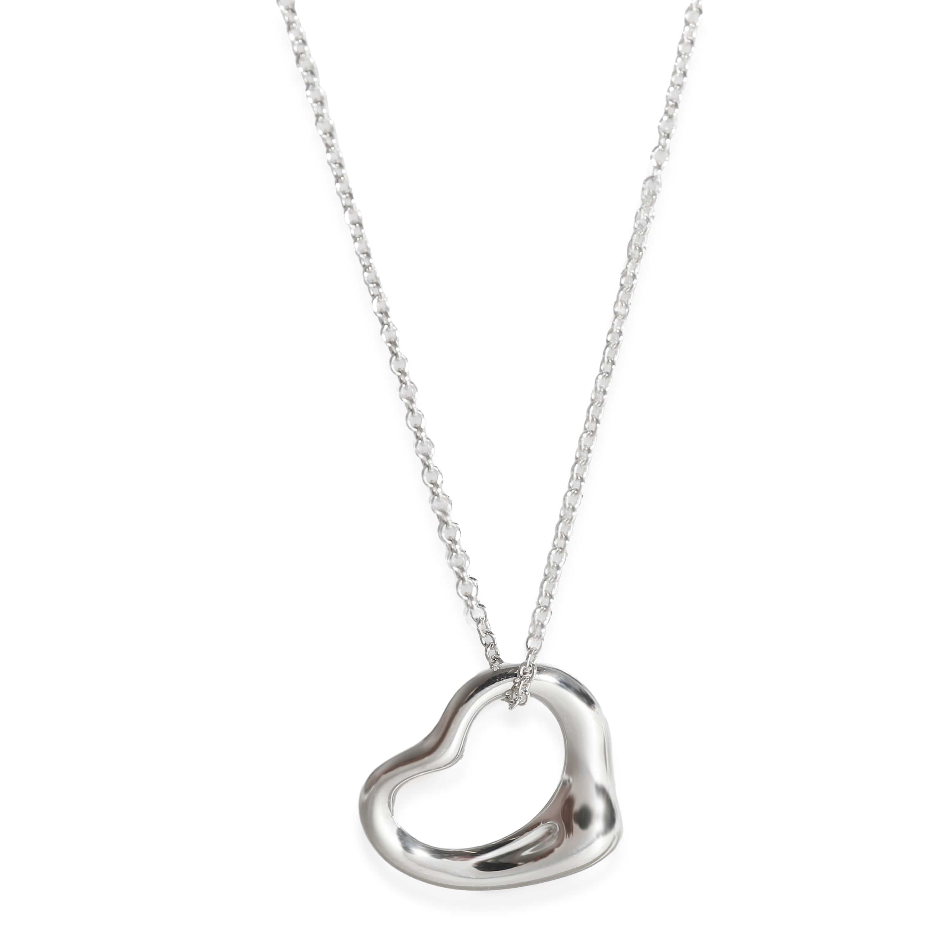 Tiffany & Co. Elsa Peretti 16mm Open Heart Pendant in Sterling Silver