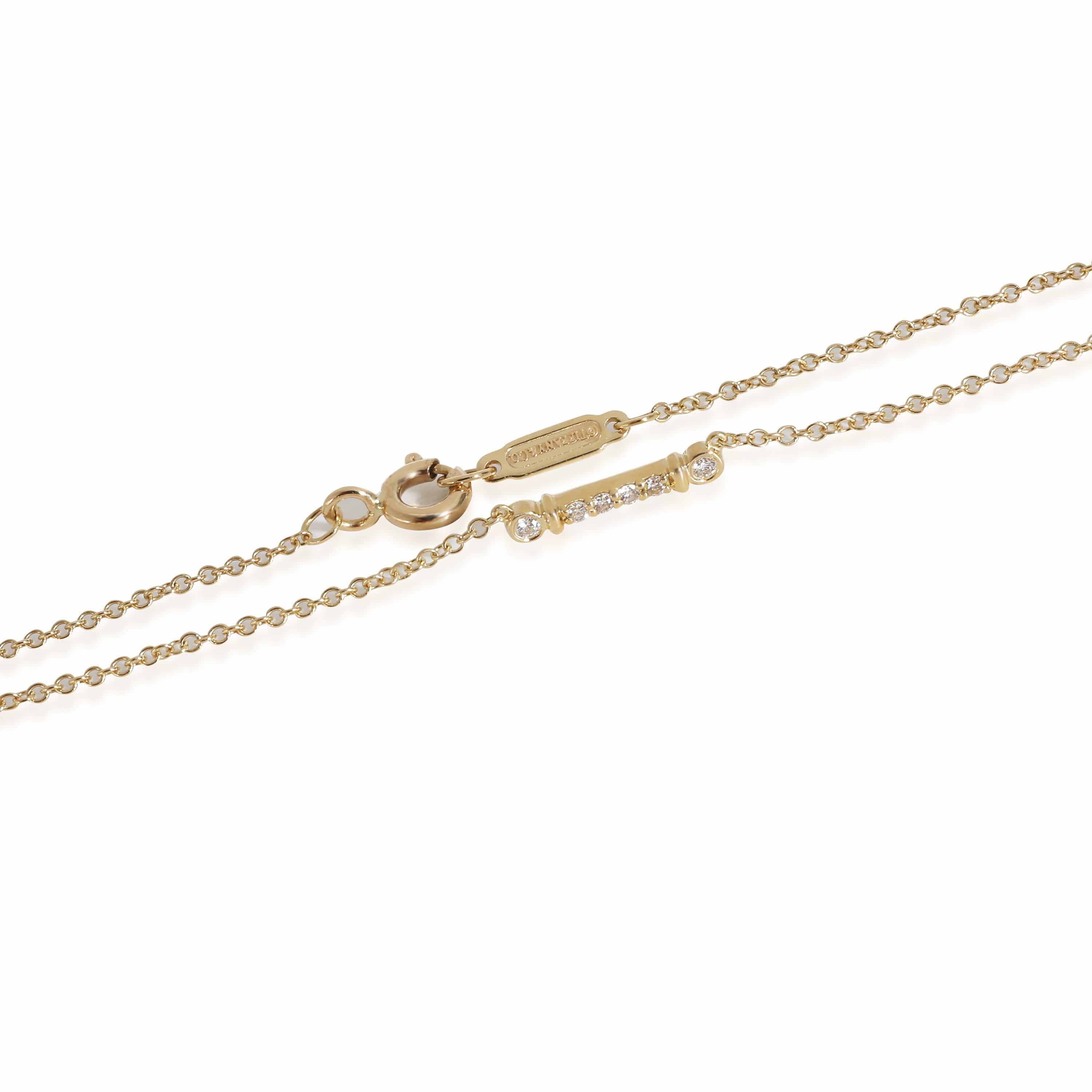 Tiffany & Co. Fleur de Lis Bar Necklace in 18k Yellow Gold 0.04 CTW