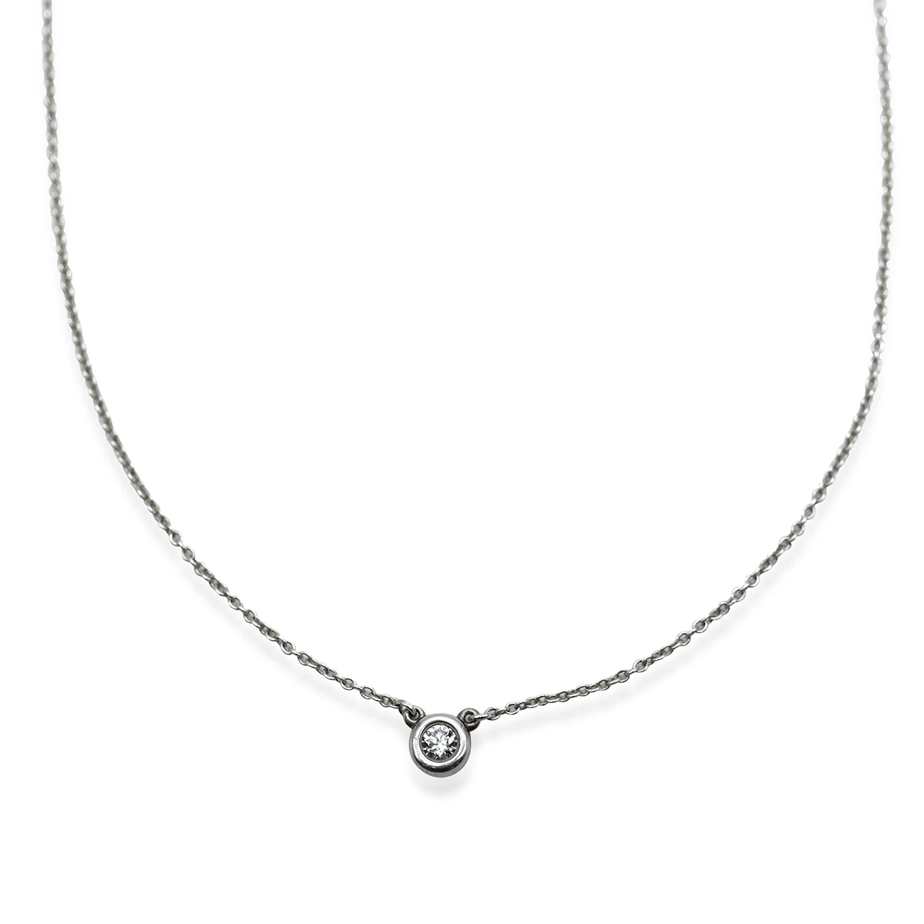 Tiffany & Co. Tiffany & Co. Elsa Peretti Diamond By The Yard Single Diamond Pendant in Silver