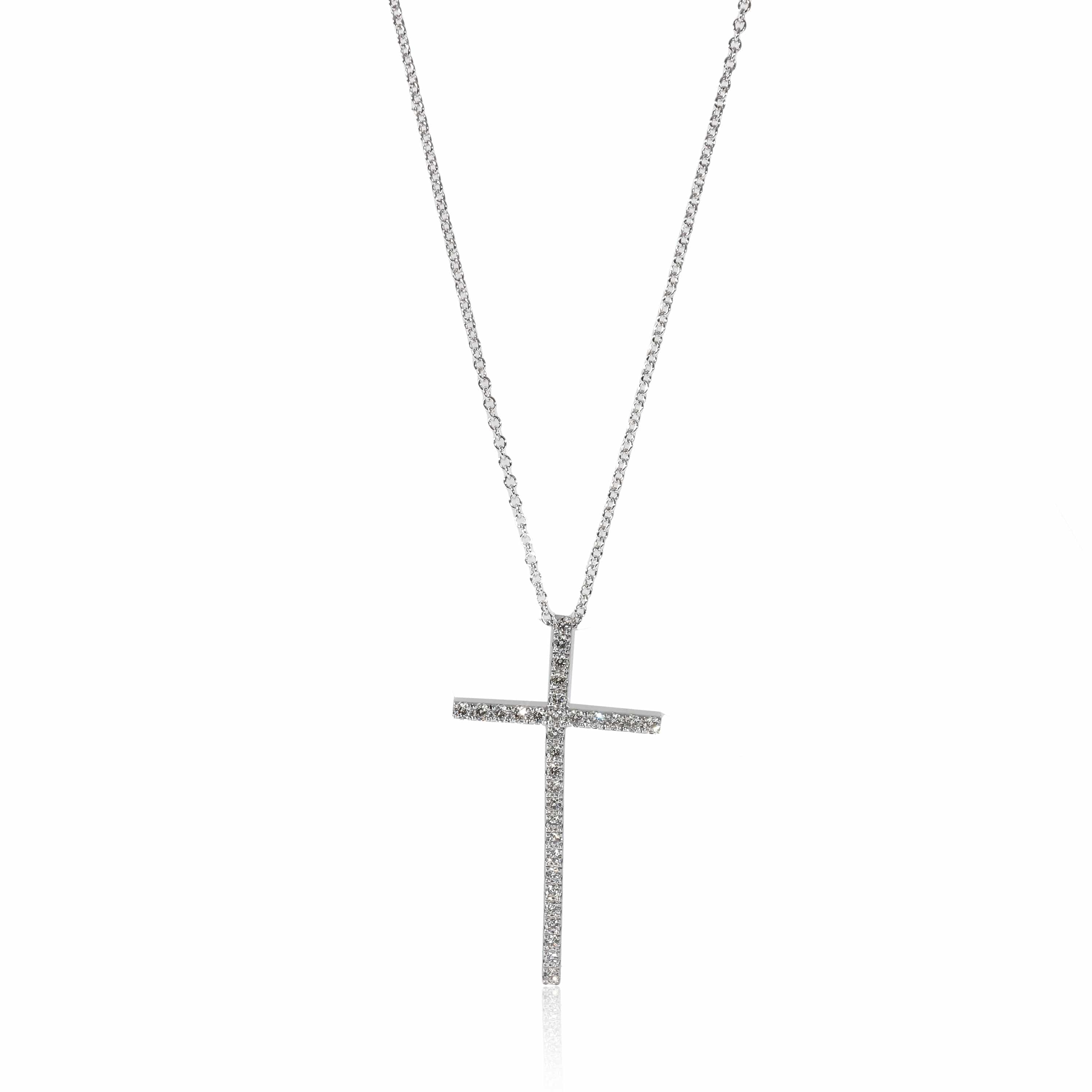 Tiffany & Co. Tiffany & Co. Metro Diamond Cross Pendant in 18K White Gold 0.31 CTW