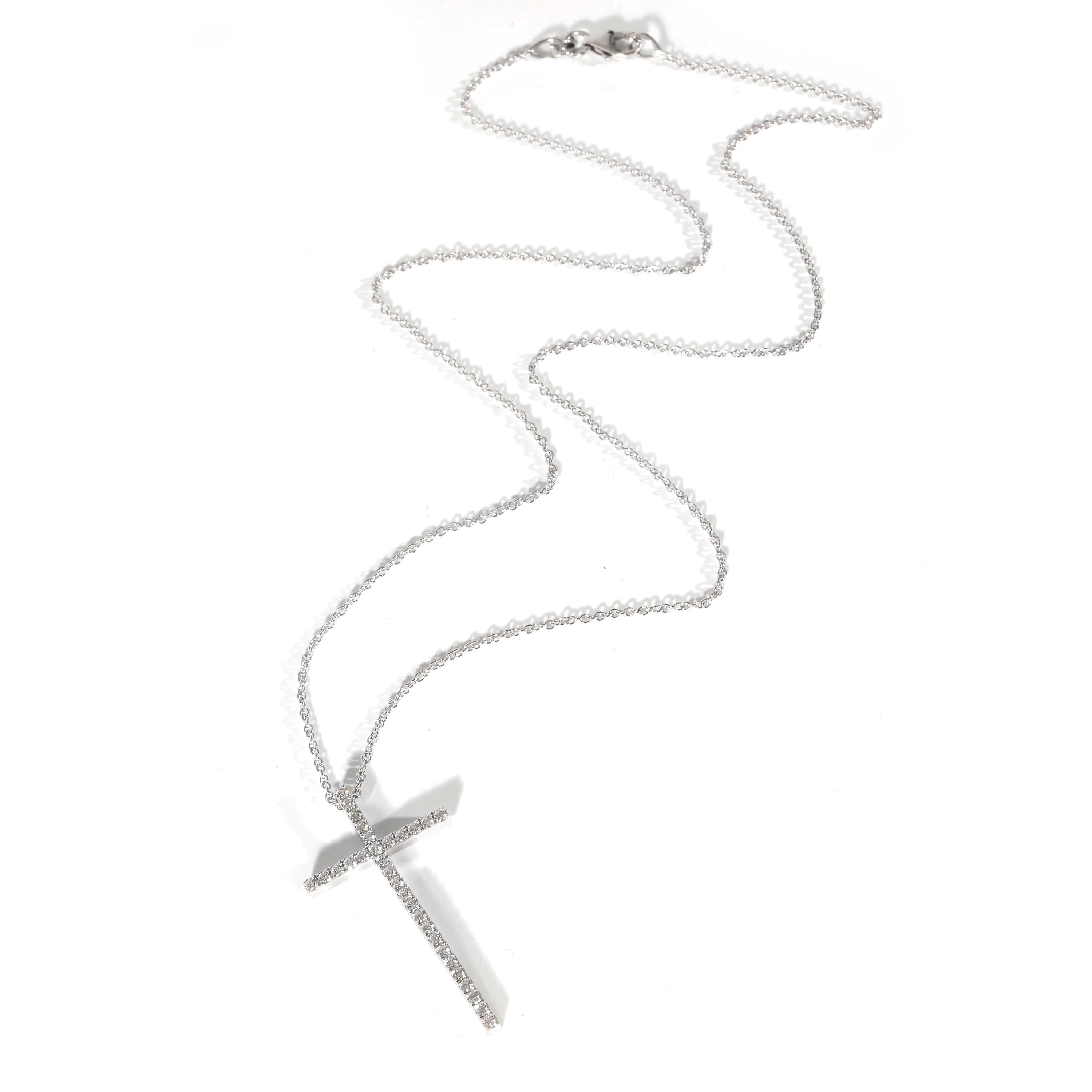 Tiffany & Co. Tiffany & Co. Metro Diamond Cross Pendant in 18K White Gold 0.31 CTW