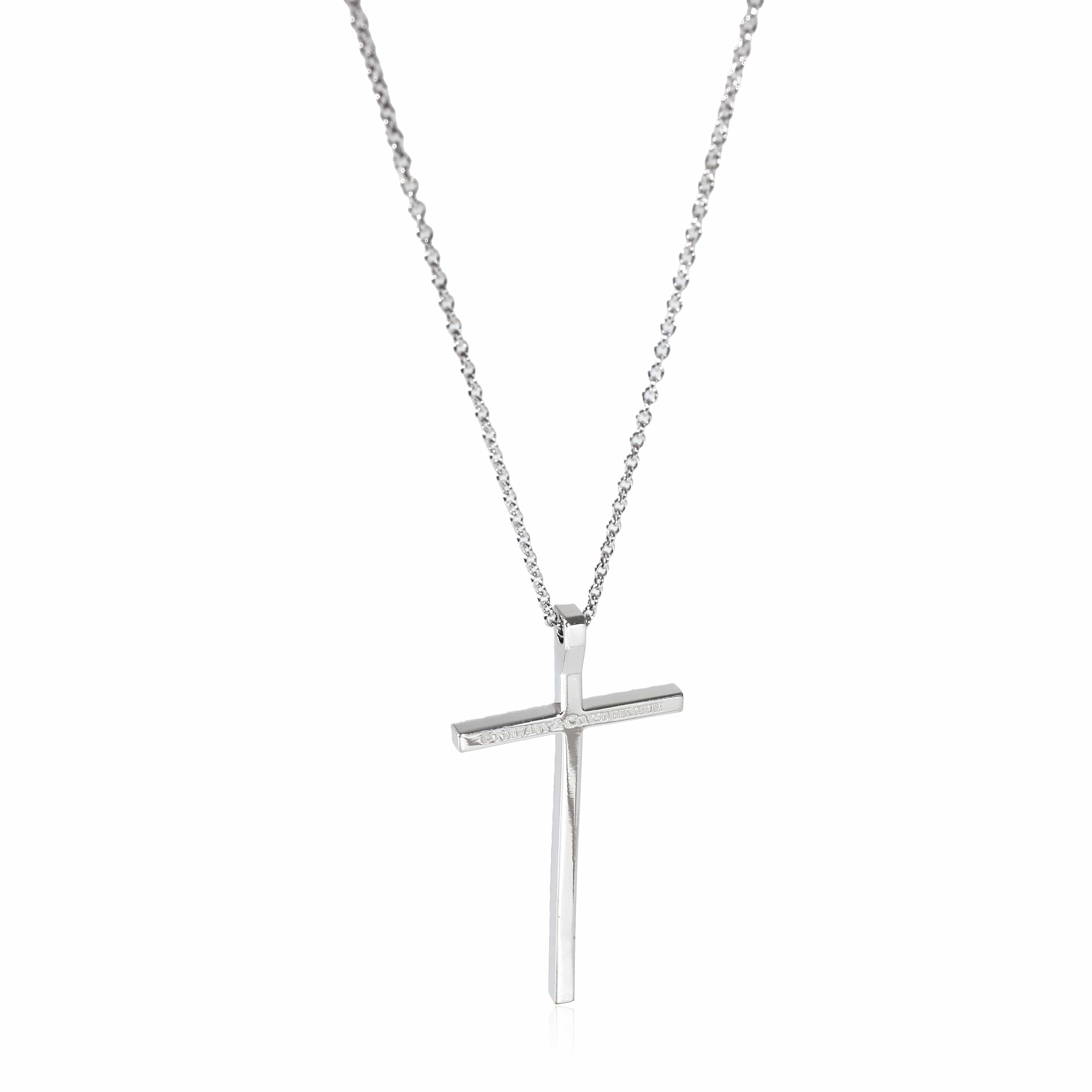 Tiffany & Co. Tiffany & Co. Metro Diamond Cross Pendant in 18K White Gold 0.31 CTW