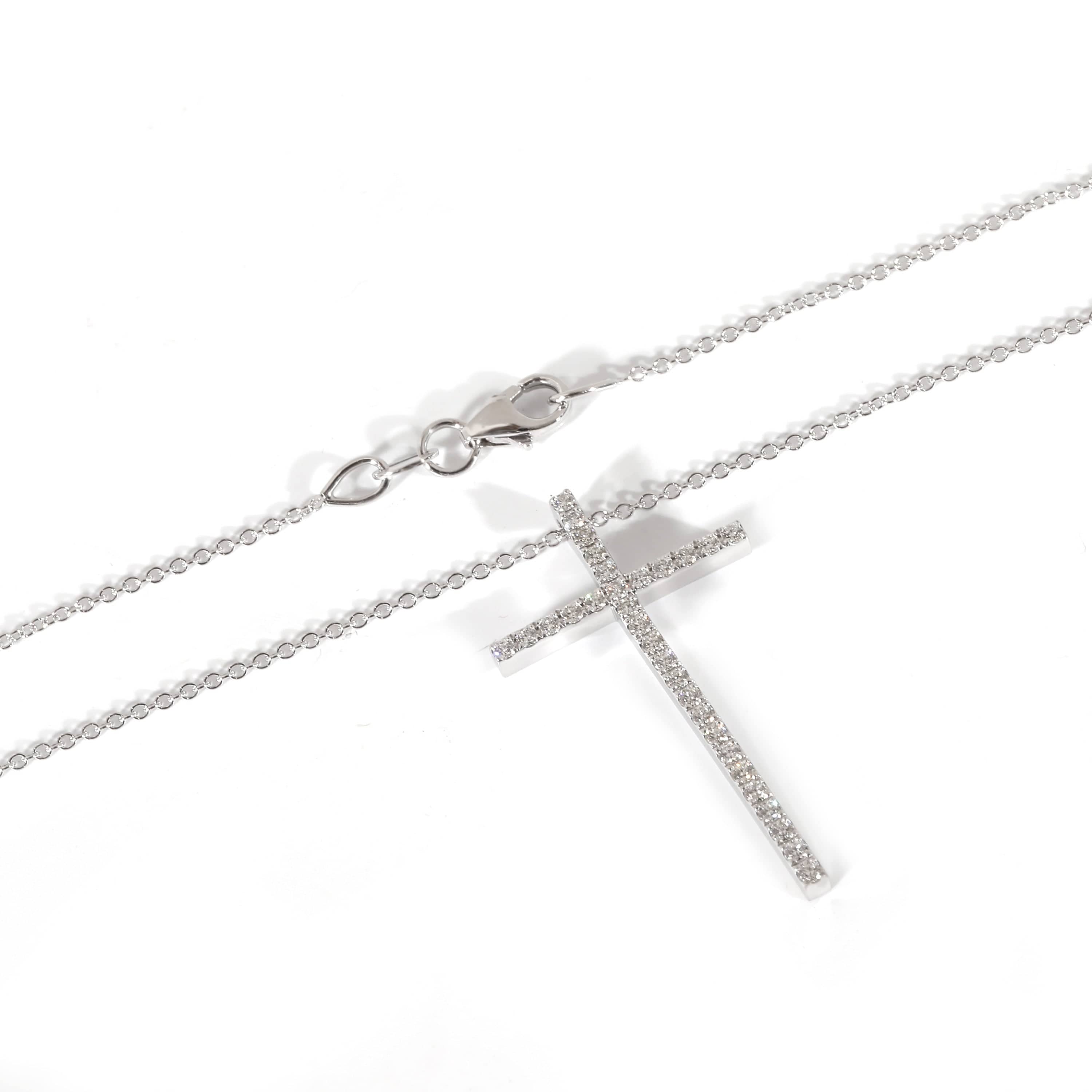 Tiffany & Co. Tiffany & Co. Metro Diamond Cross Pendant in 18K White Gold 0.31 CTW