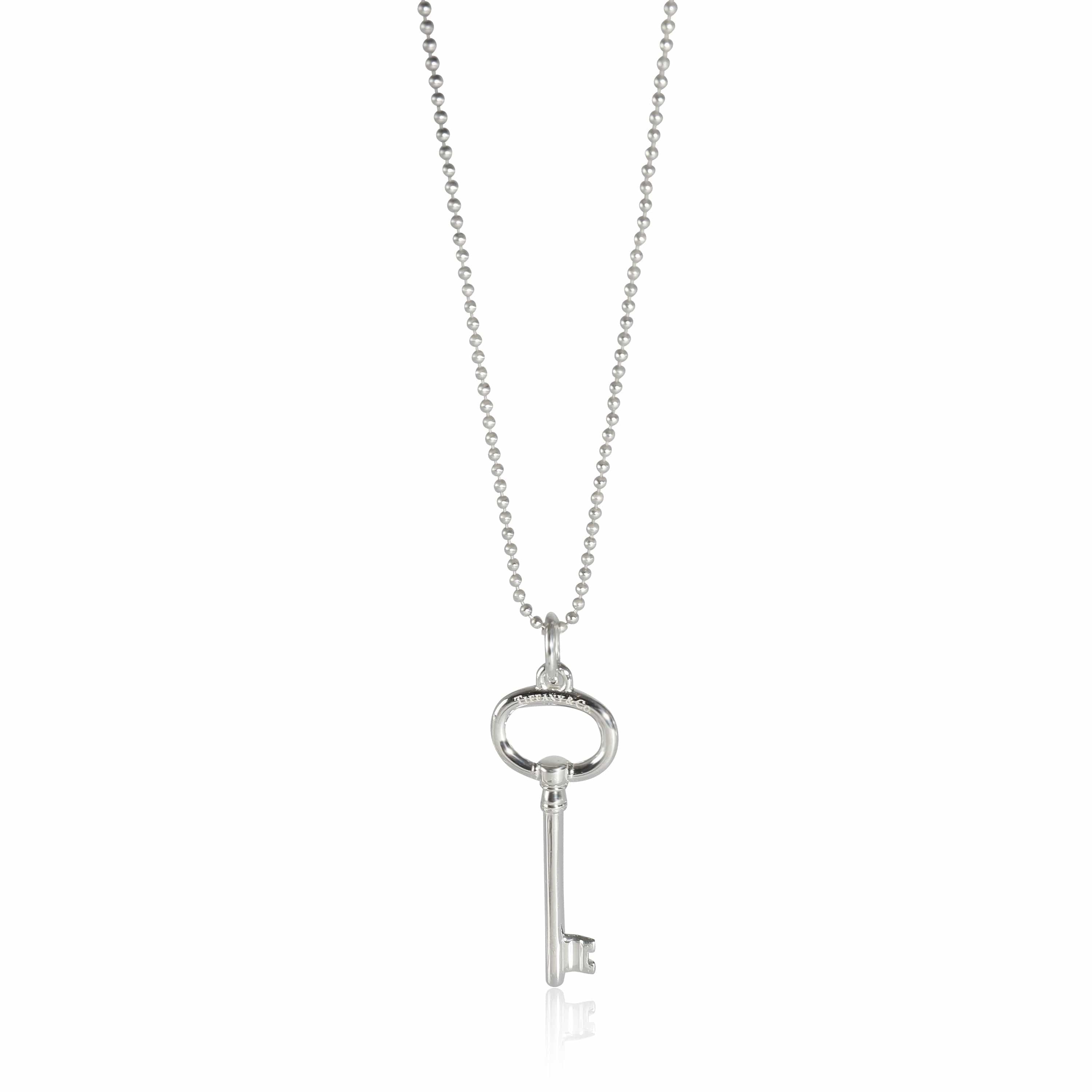 Tiffany & Co. Tiffany & Co. Mini Oval Key Pendant on Bead Chain in Sterling Silver