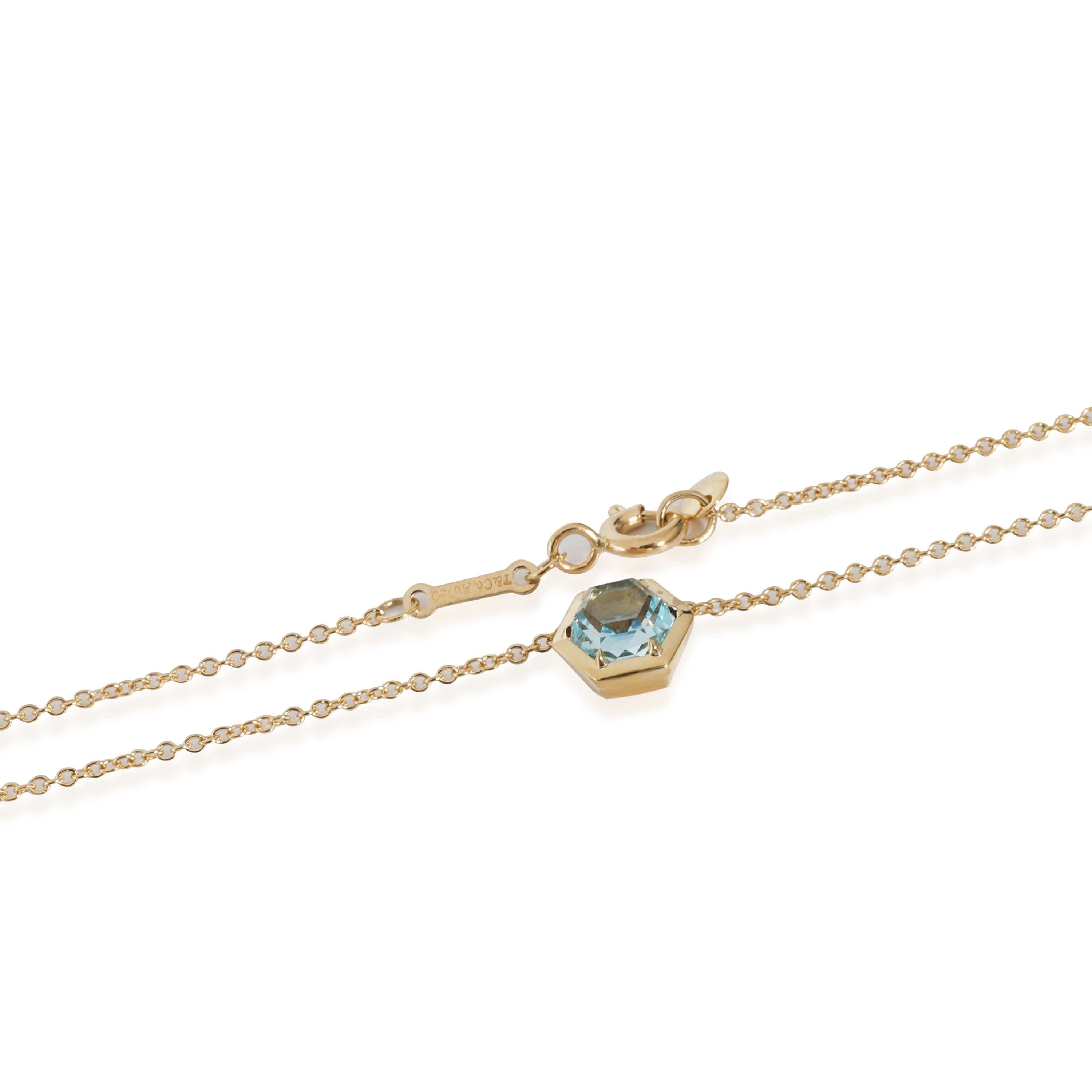 Tiffany & Co. Tiffany & Co. Paloma's Picasso Blue Topaz Studio Hexagon Pendant in 18k YG