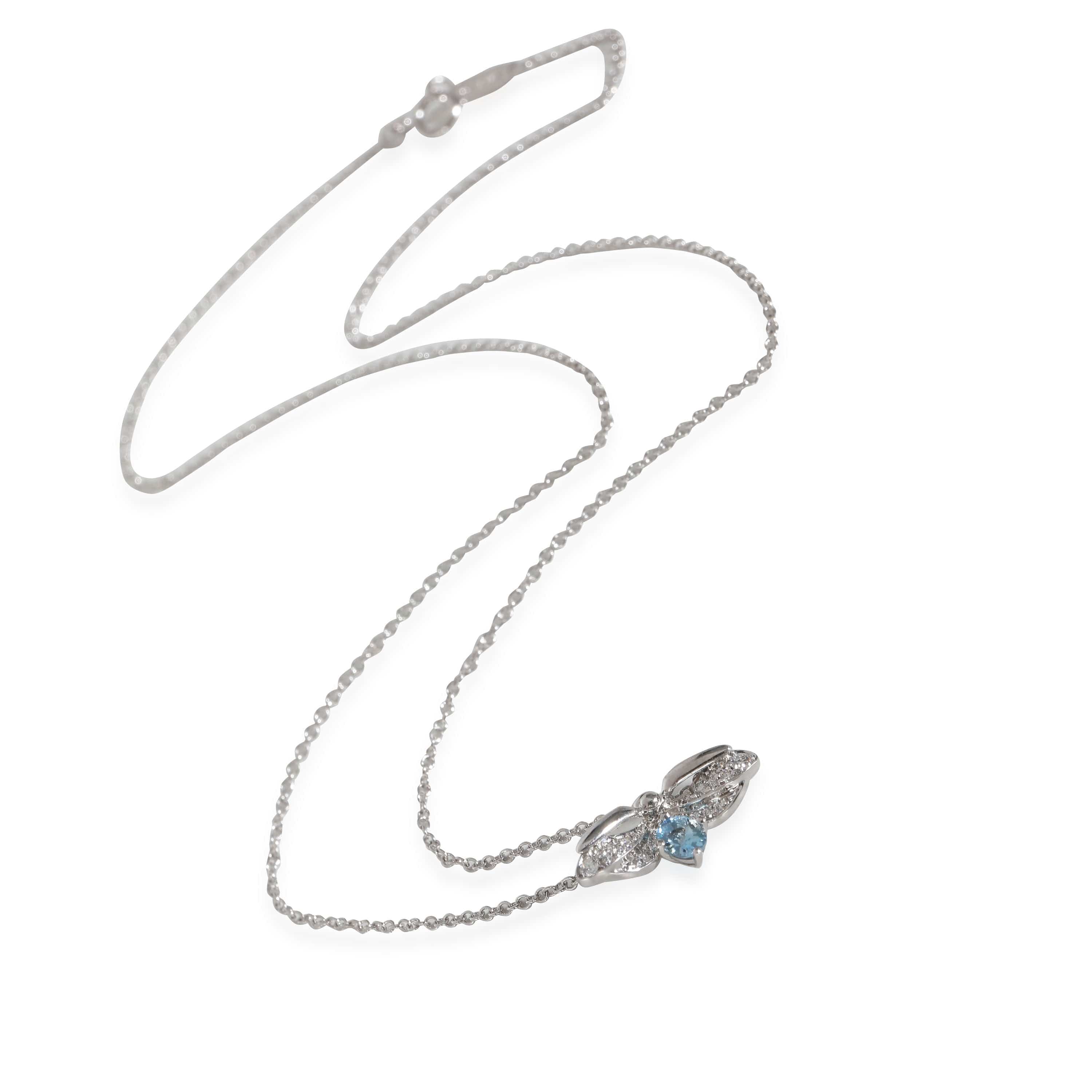 Tiffany & Co. Tiffany Paper Flowers Aquamarine Pendant in  Platinum 0.26 CTW