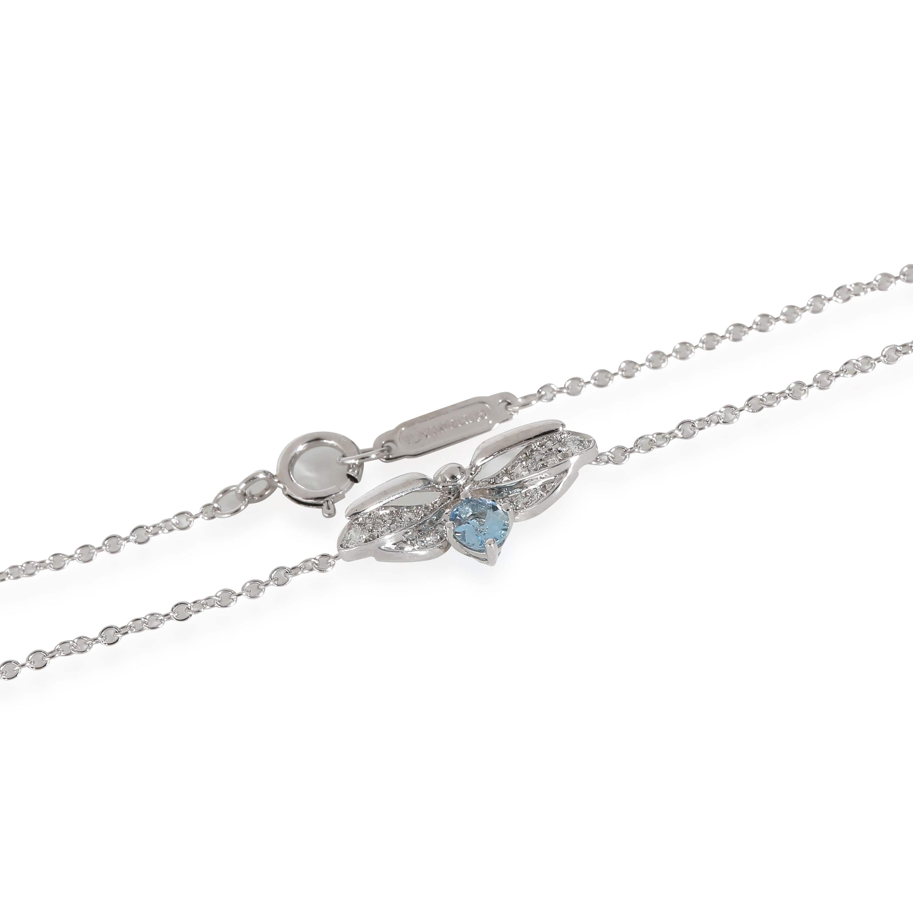 Tiffany & Co. Tiffany Paper Flowers Aquamarine Pendant in  Platinum 0.26 CTW