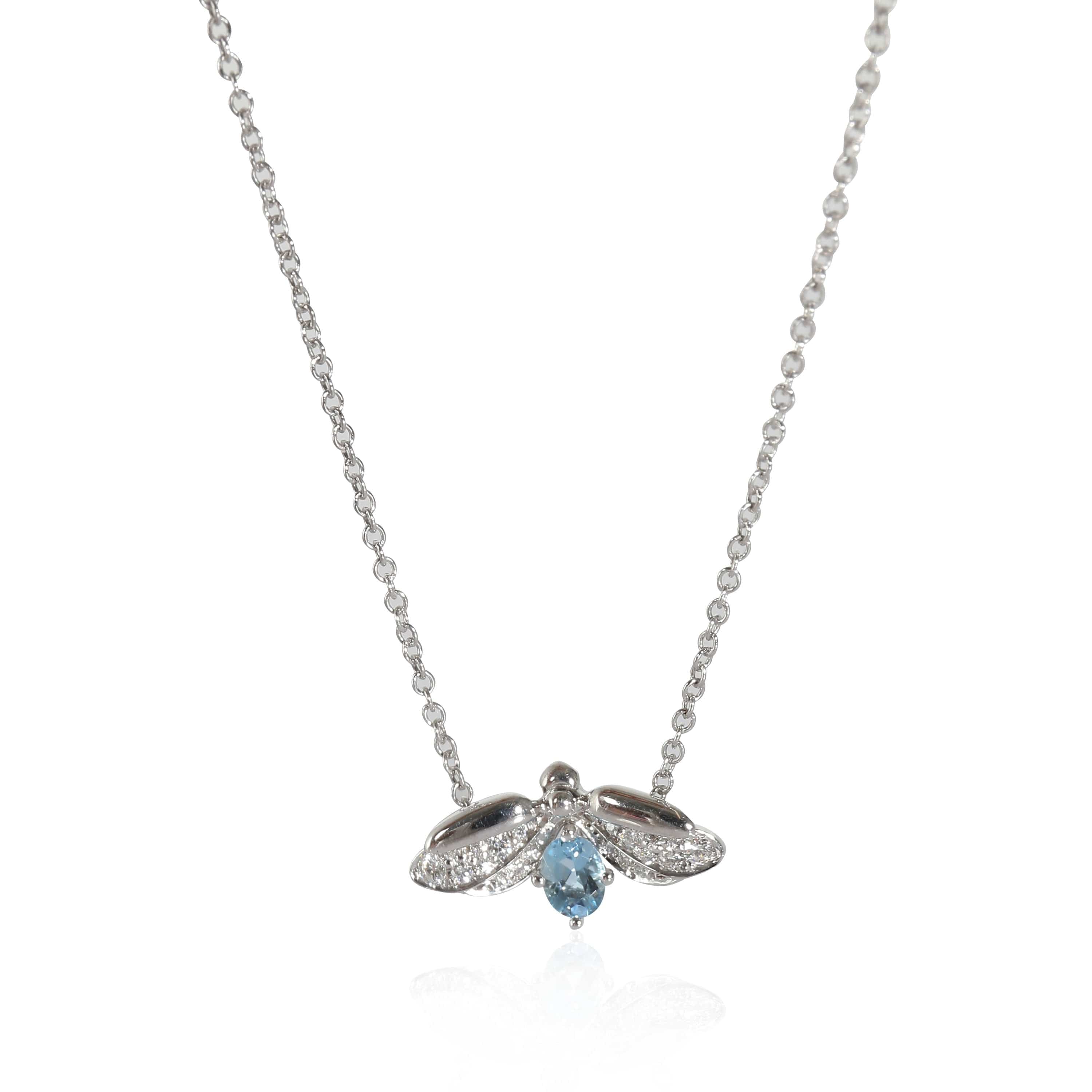 Tiffany & Co. Tiffany Paper Flowers Aquamarine Pendant in  Platinum 0.26 CTW