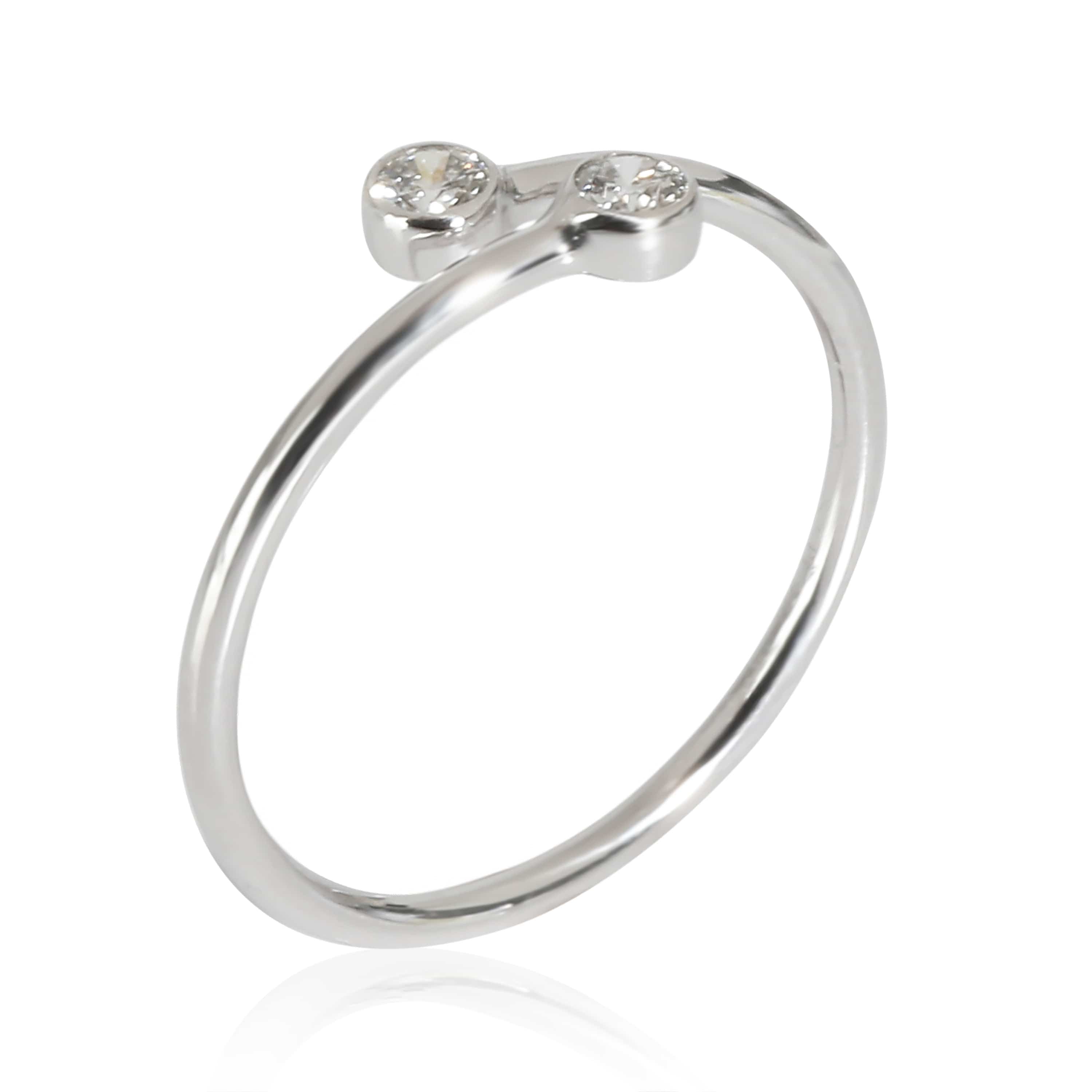 Tiffany & Co. Elsa Peretti Diamond Hoop Ring in Platinum 0.1 CTW