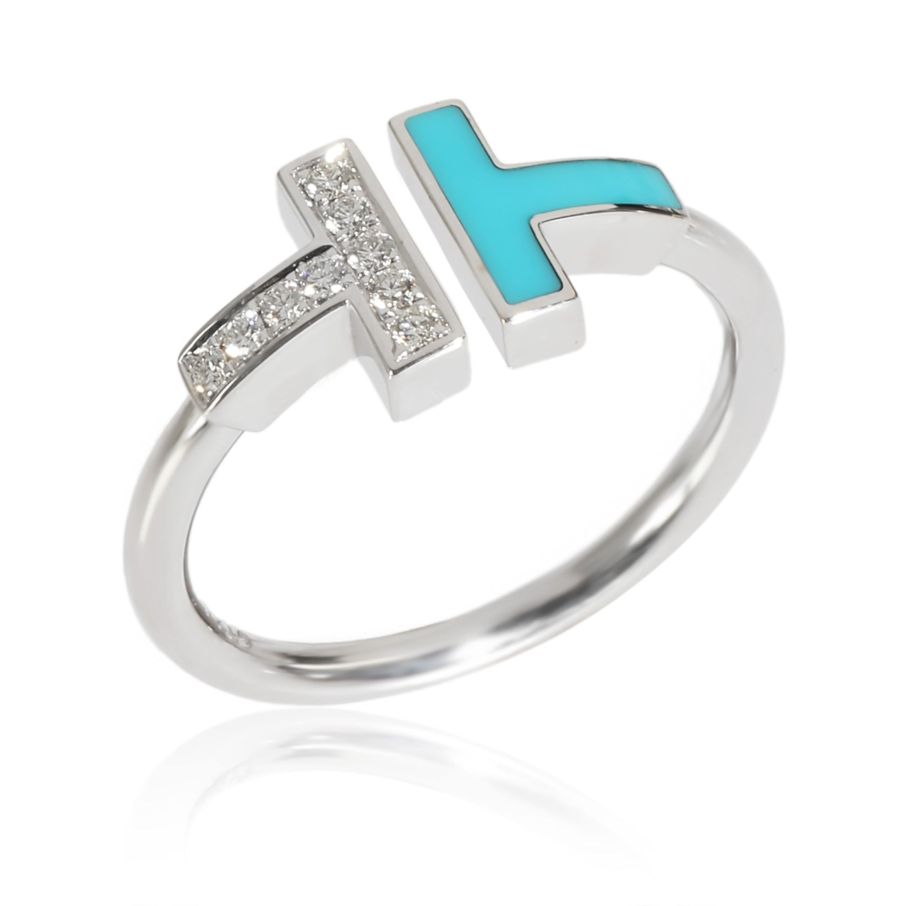 Tiffany & Co. Tiffany & Co. Tiffany T Blue & Diamond Ring in 18K White Gold 0.07 CTW