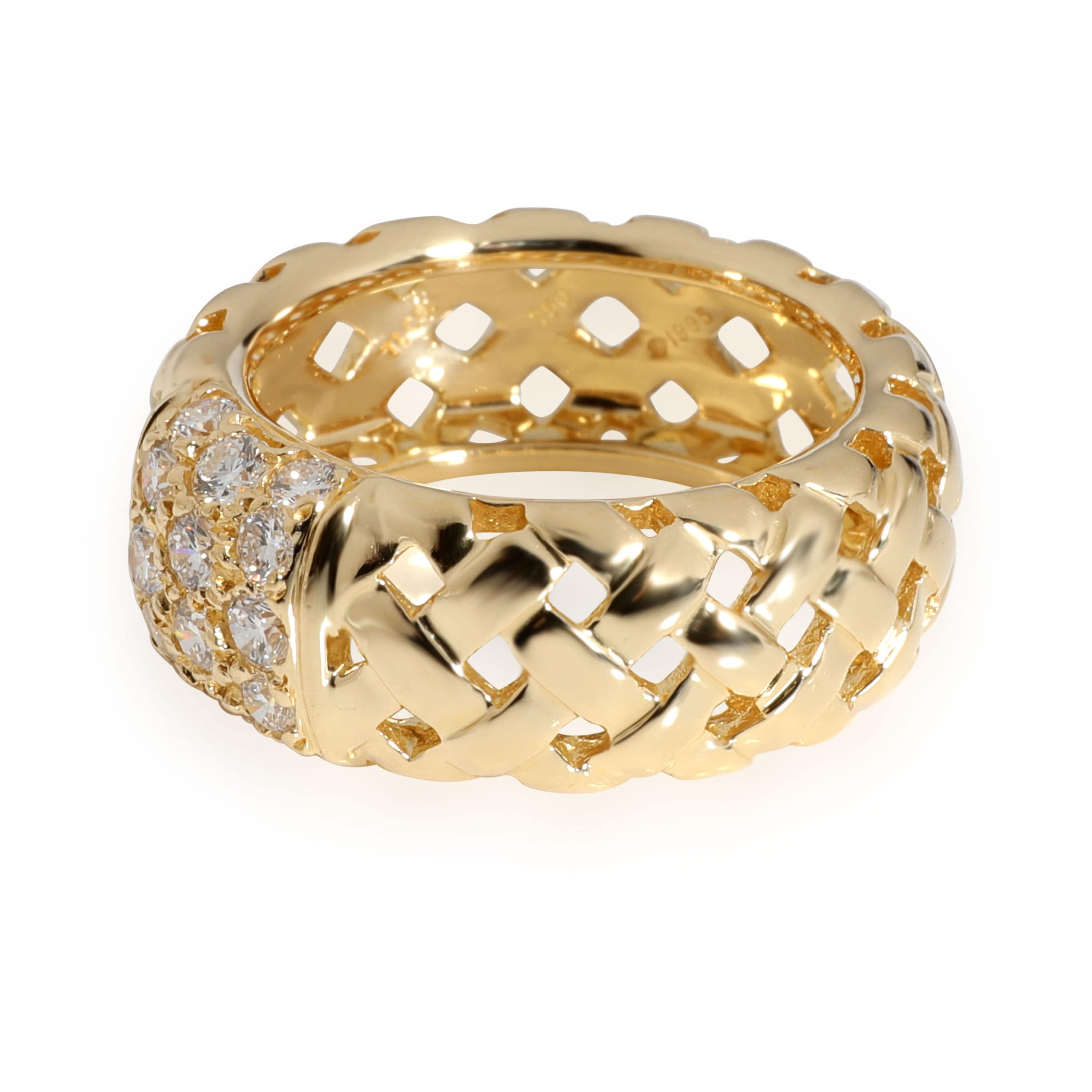 Tiffany & Co. Tiffany & Co. Vannerie Basket Weave Diamond Ring in 18K Yellow Gold 3/4 Ctw