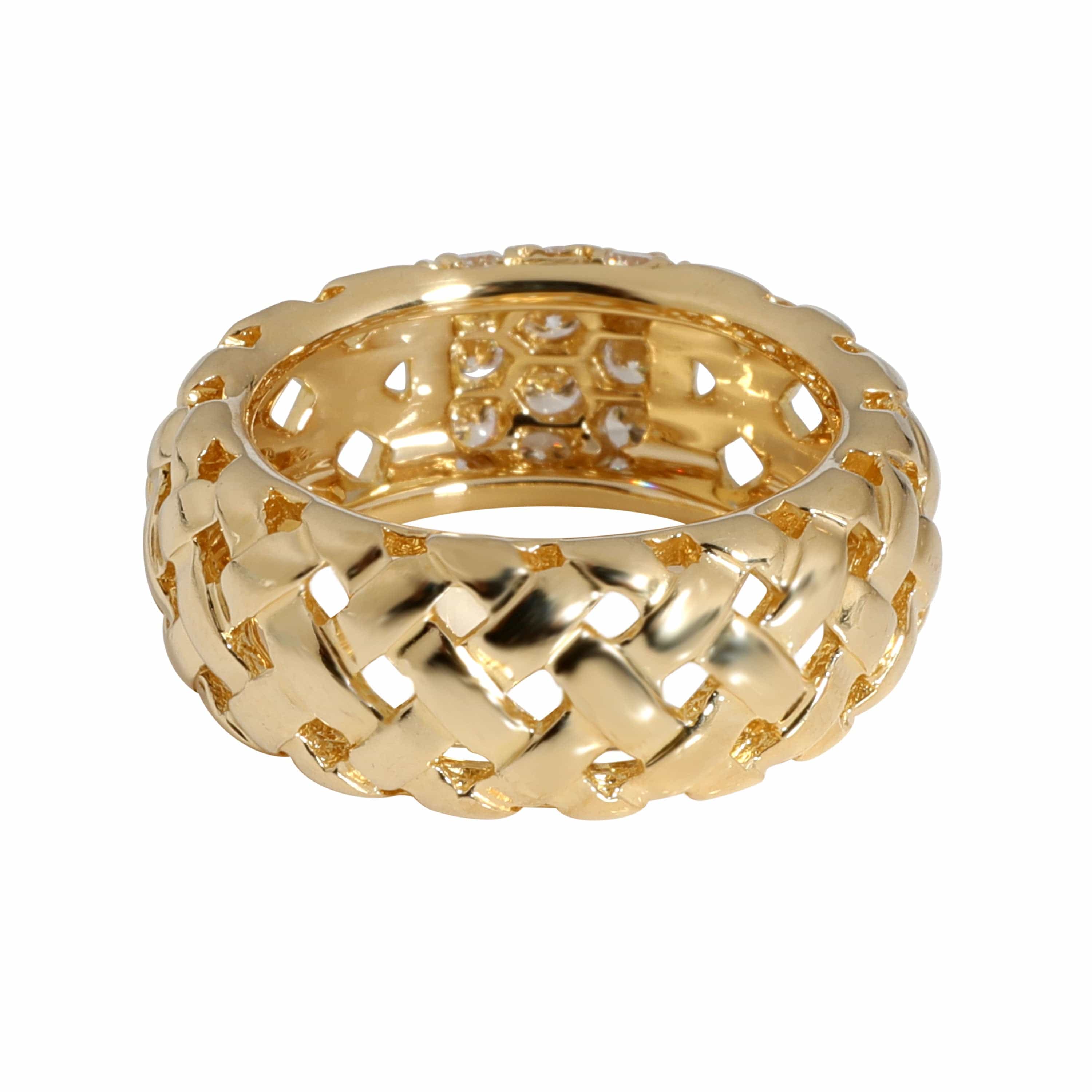 Tiffany & Co. Tiffany & Co. Vannerie Basket Weave Diamond Ring in 18K Yellow Gold 3/4 Ctw