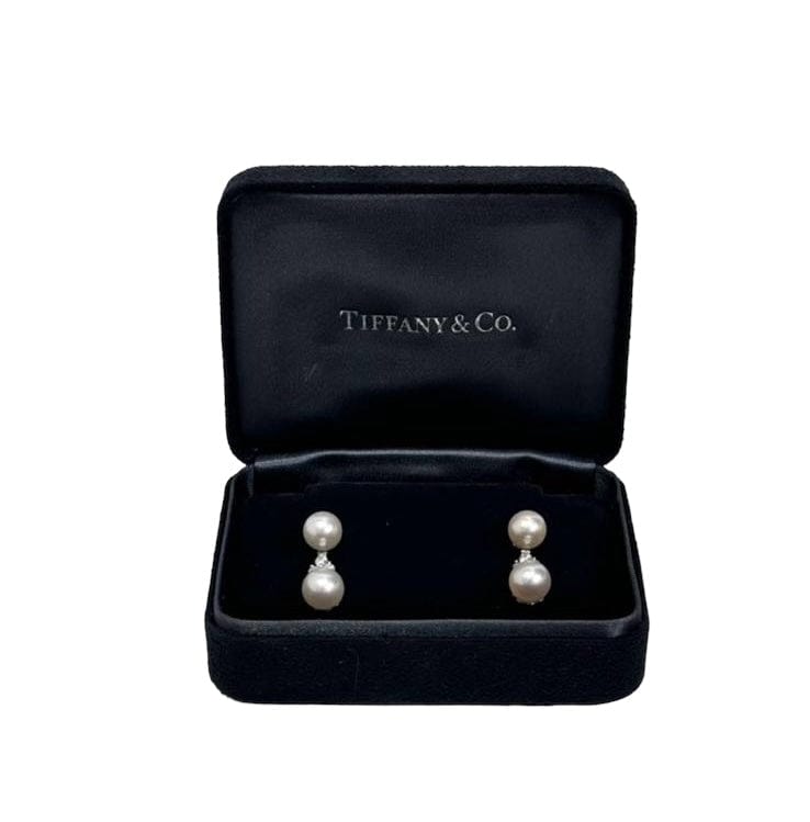 Tiffany Tiffany Diamond Akoya Pearl Earrings