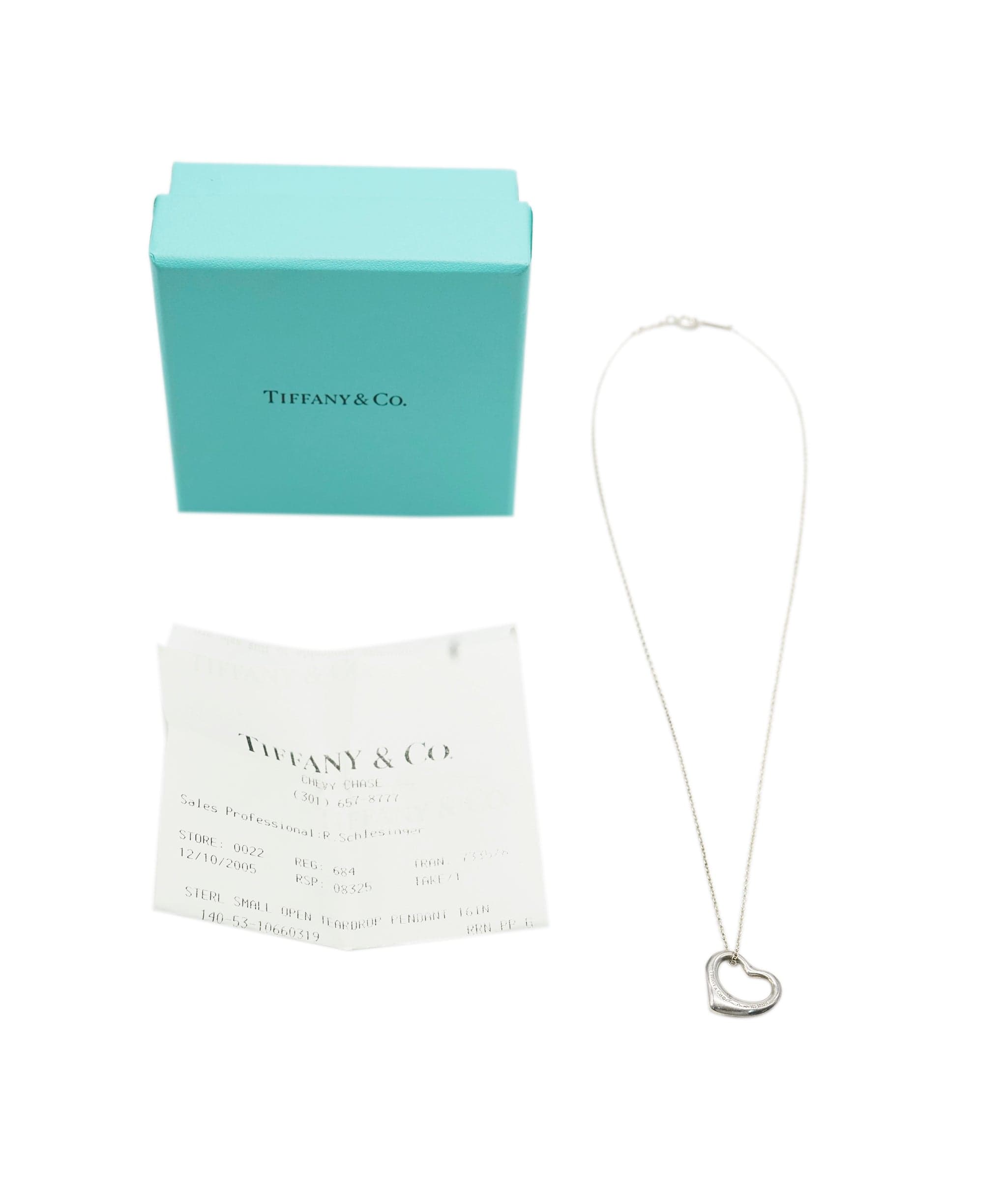 Tiffany Tiffany & Co. Elsa Peretti Sterling Silver Open Heart Pendant Necklace ABC0098