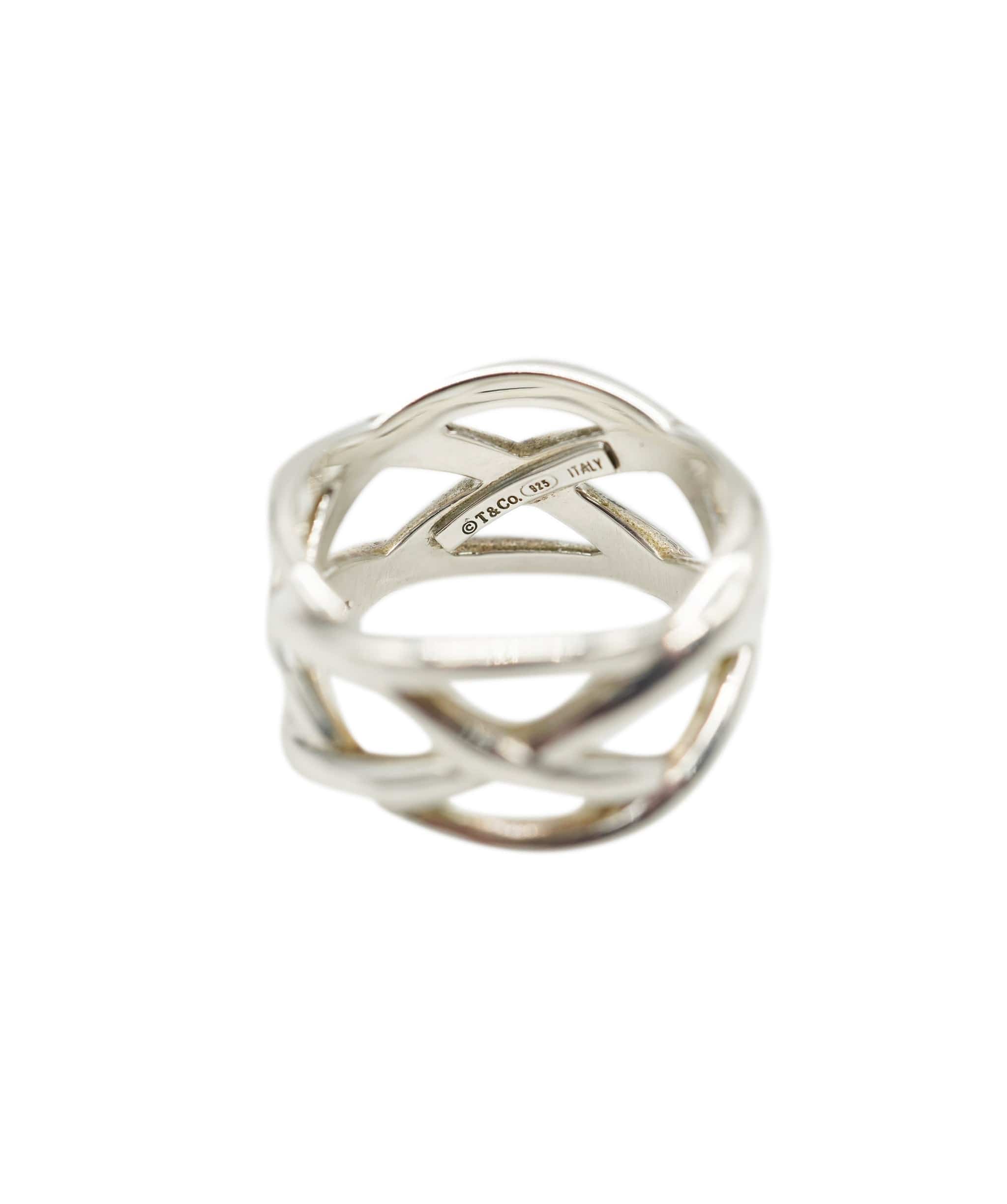 Tiffany Tiffany & Co. Braided Criss Cross Sterling Silver Band Ring ABC0375