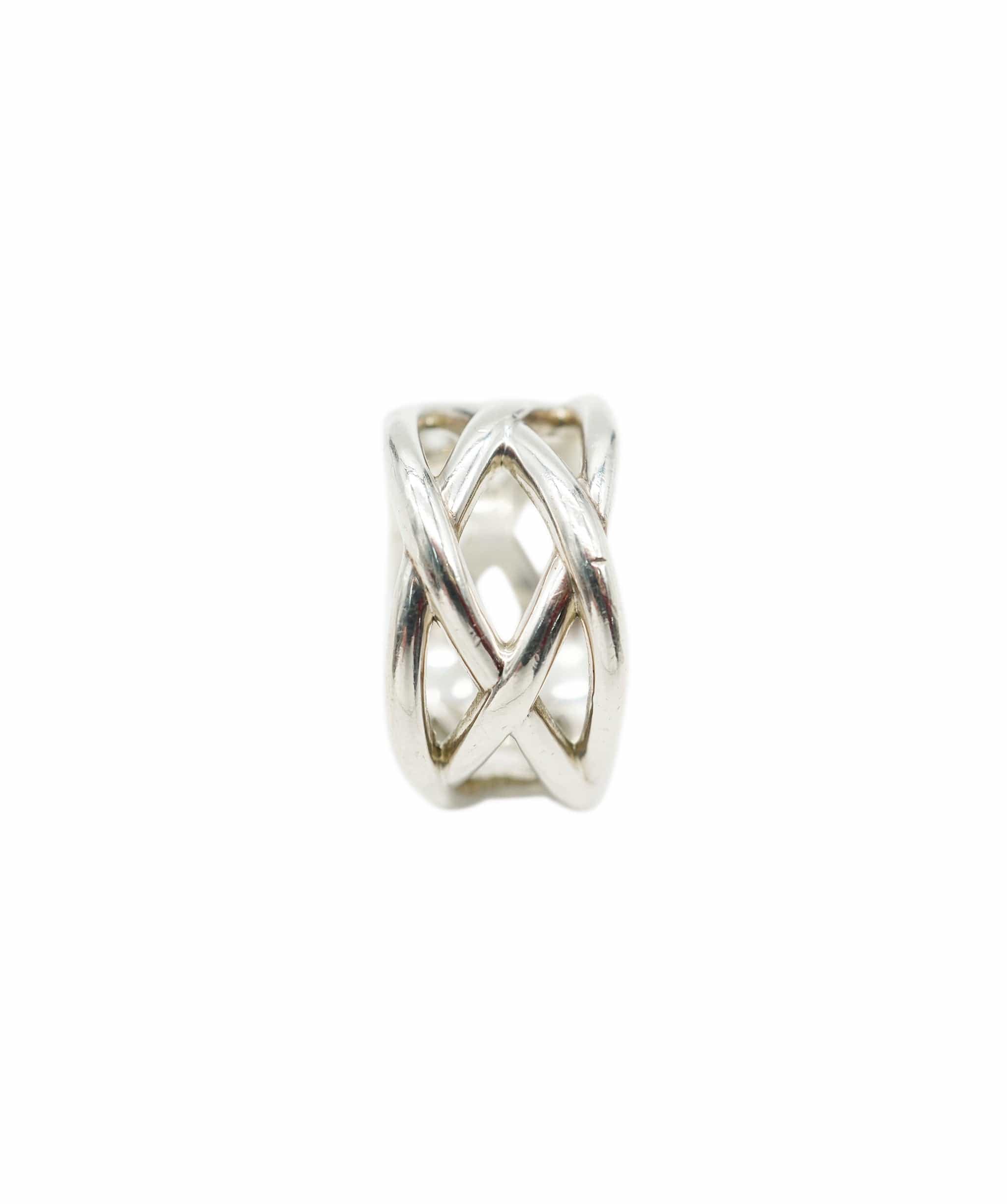 Tiffany Tiffany & Co. Braided Criss Cross Sterling Silver Band Ring ABC0375