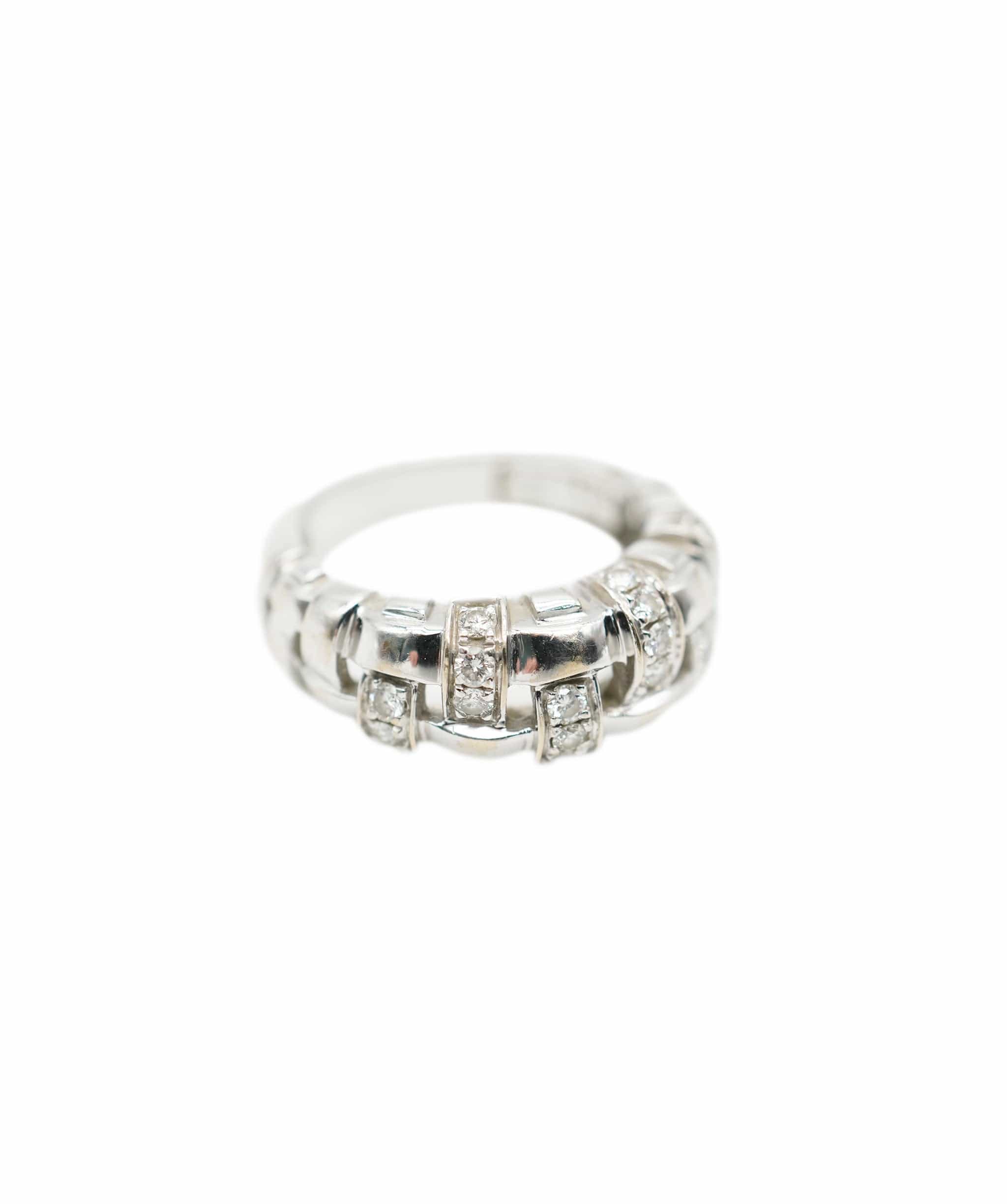 Tiffany Tiffany & Co. Diamond & White Gold Woven Ring ABC0393