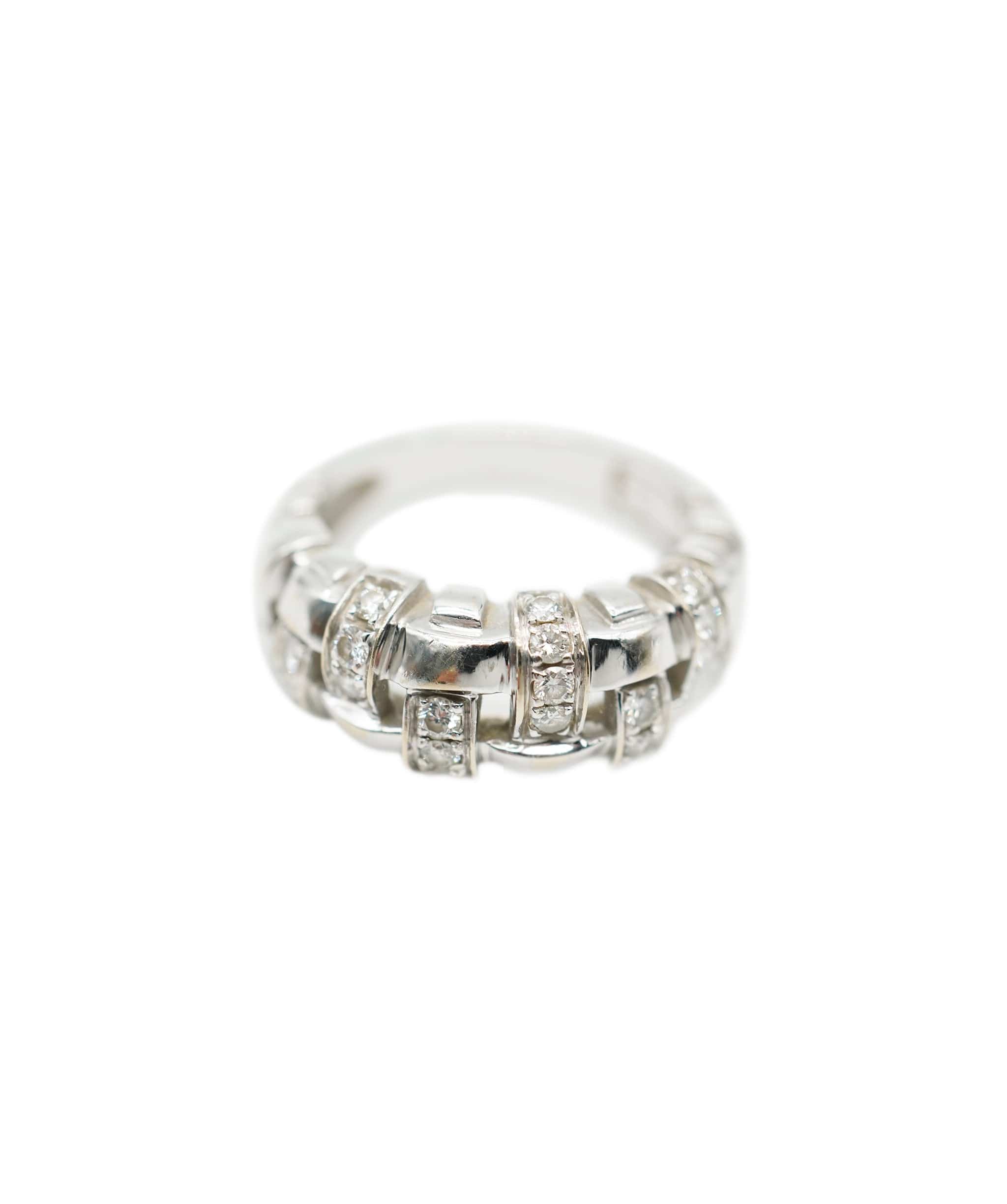 Tiffany Tiffany & Co. Diamond & White Gold Woven Ring ABC0393