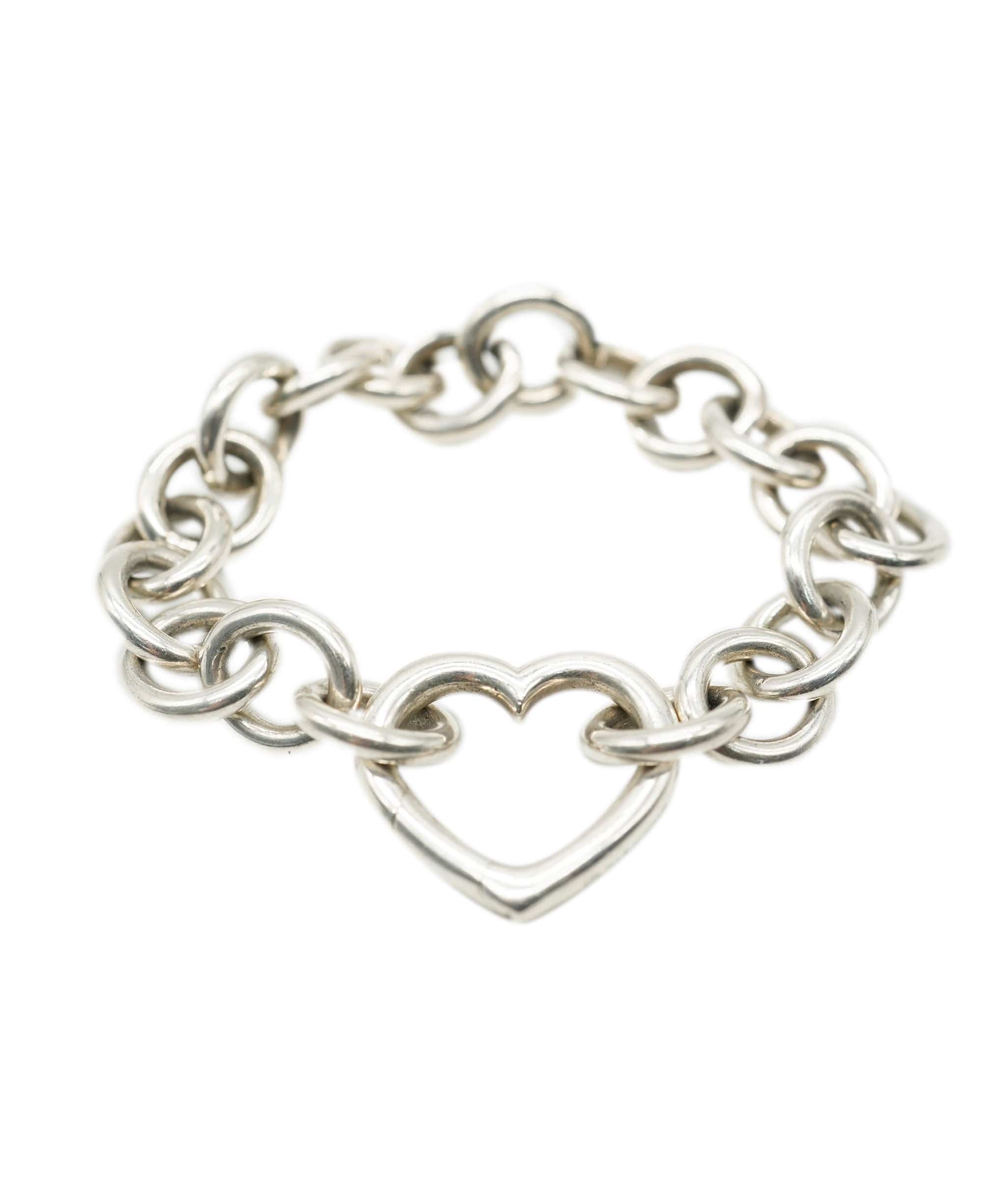 Tiffany Tiffany & Co. Sterling Silver Heart Clasp Bracelet ABC0385