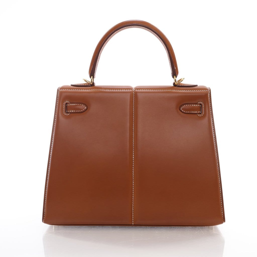 USA Hermes Padded Kelly 25 Gold Barenia