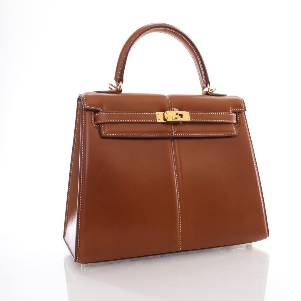 USA Hermes Padded Kelly 25 Gold Barenia