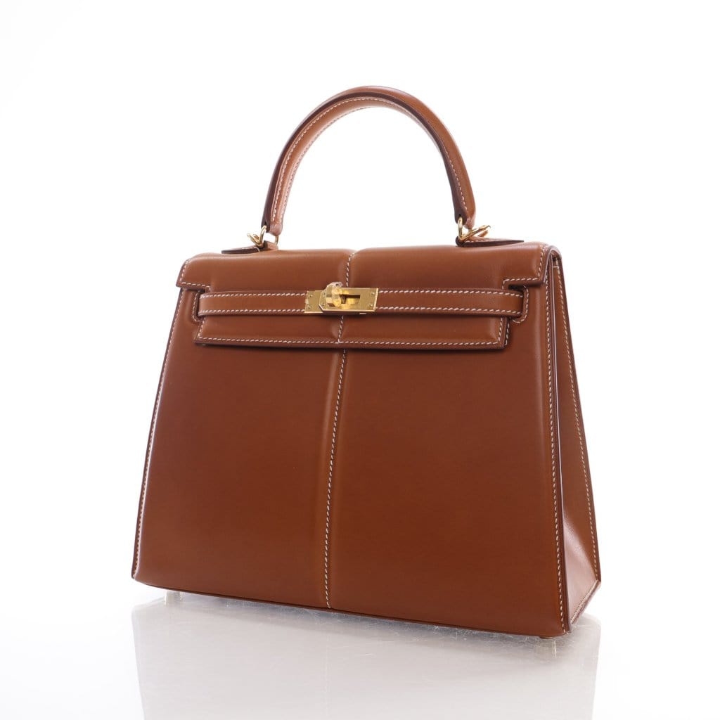 USA Hermes Padded Kelly 25 Gold Barenia