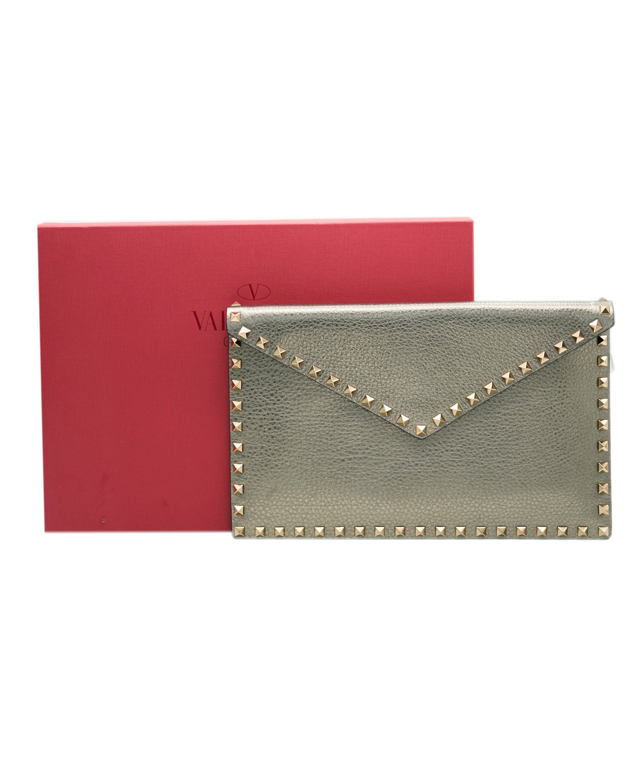 Valentino Valentino Bronze Rockstud Metallic Clutch ALC0988