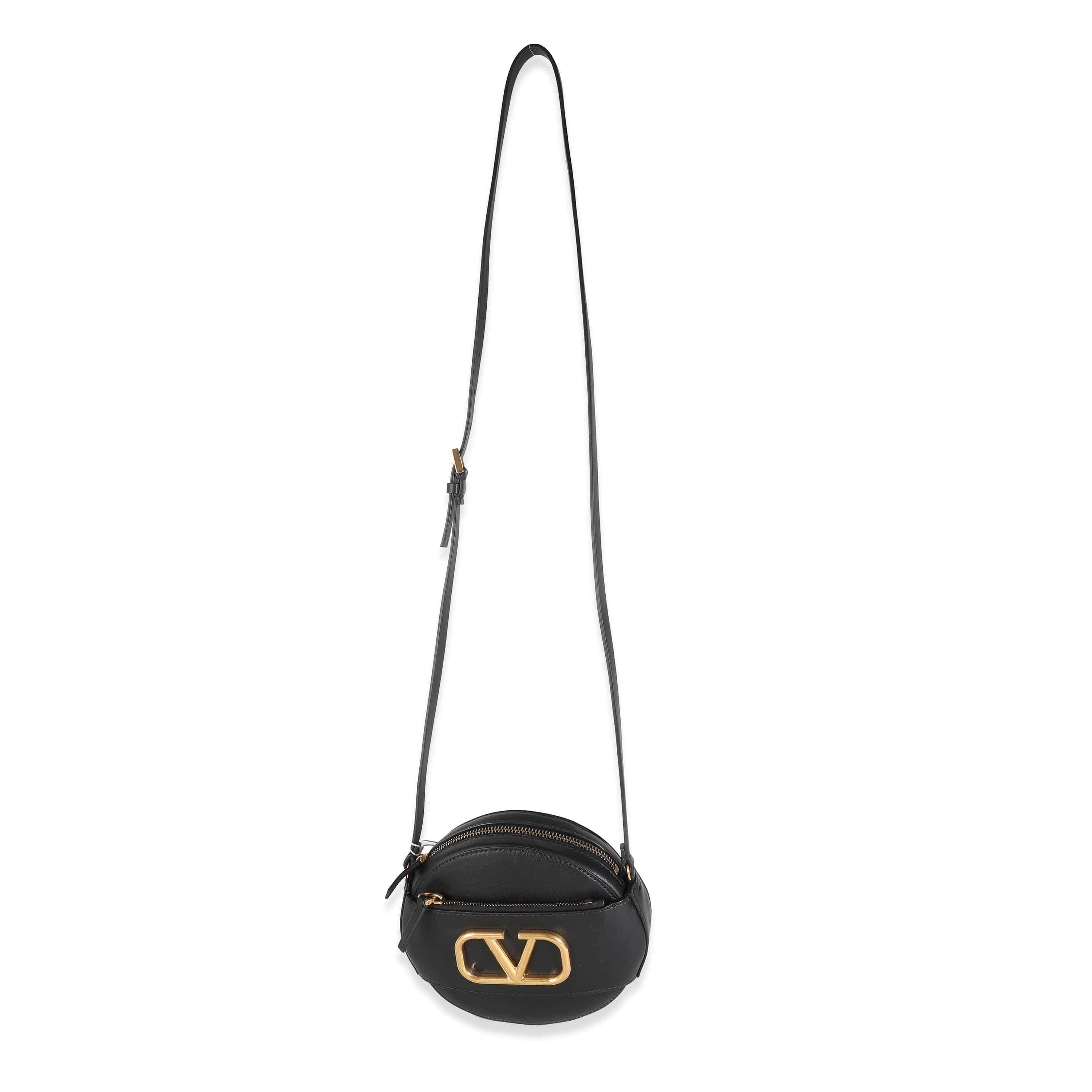 Valentino Valentino Garavani Calfskin VLogo Round Crossbody Bag