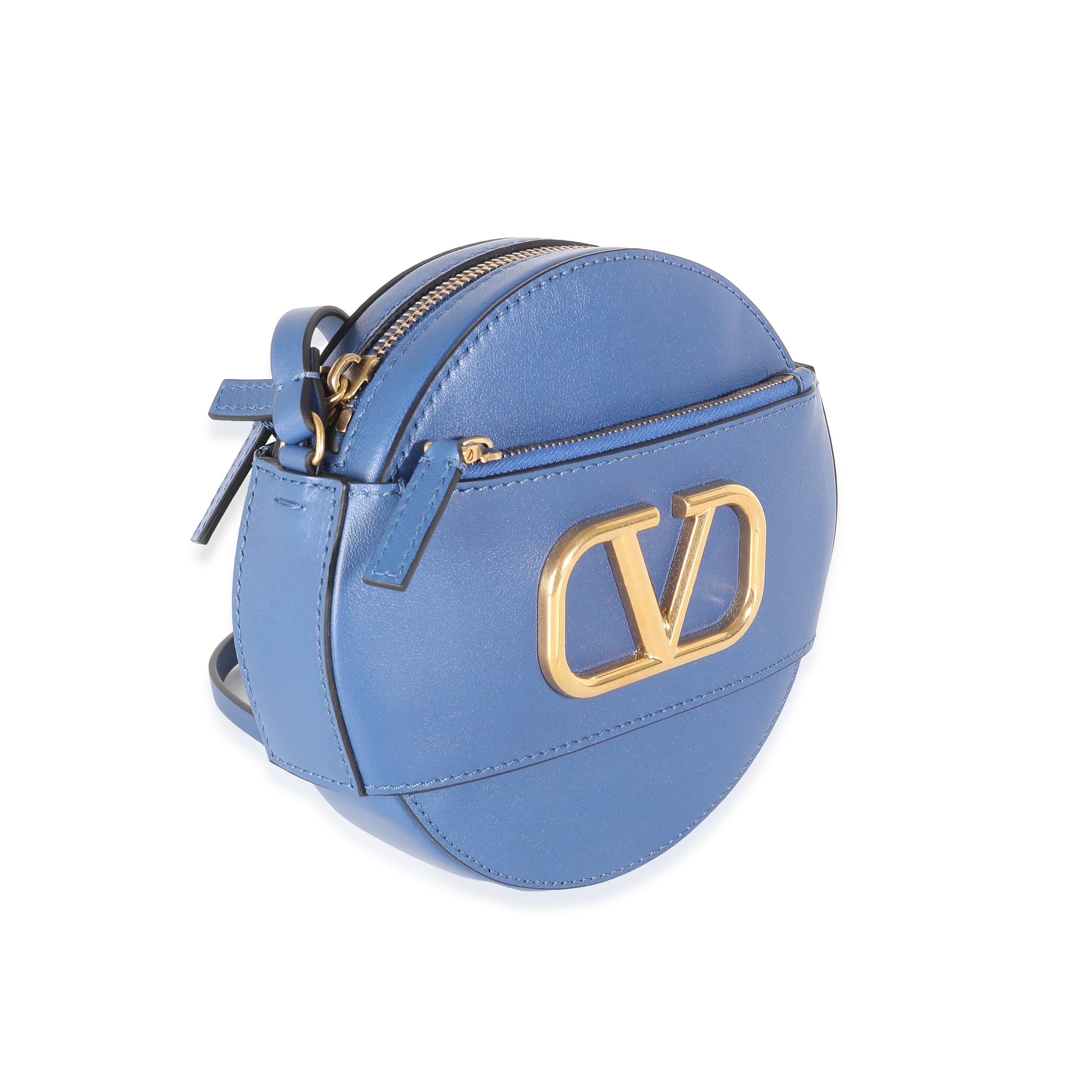 Valentino Valentino Garavani Calfskin VLogo Round Crossbody Bag