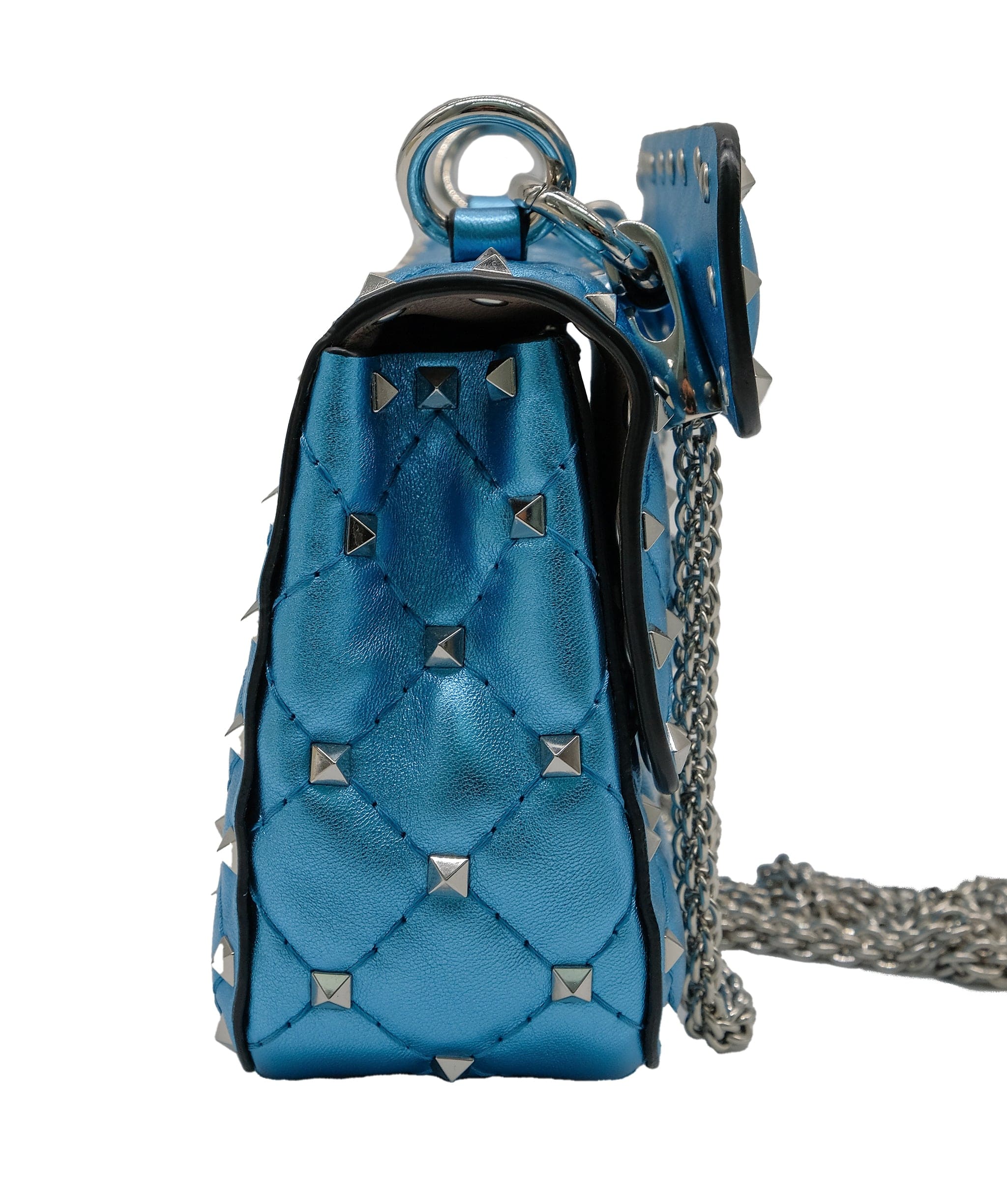 Valentino Valentino Rockstud Metallic Blue Bag RJC3757