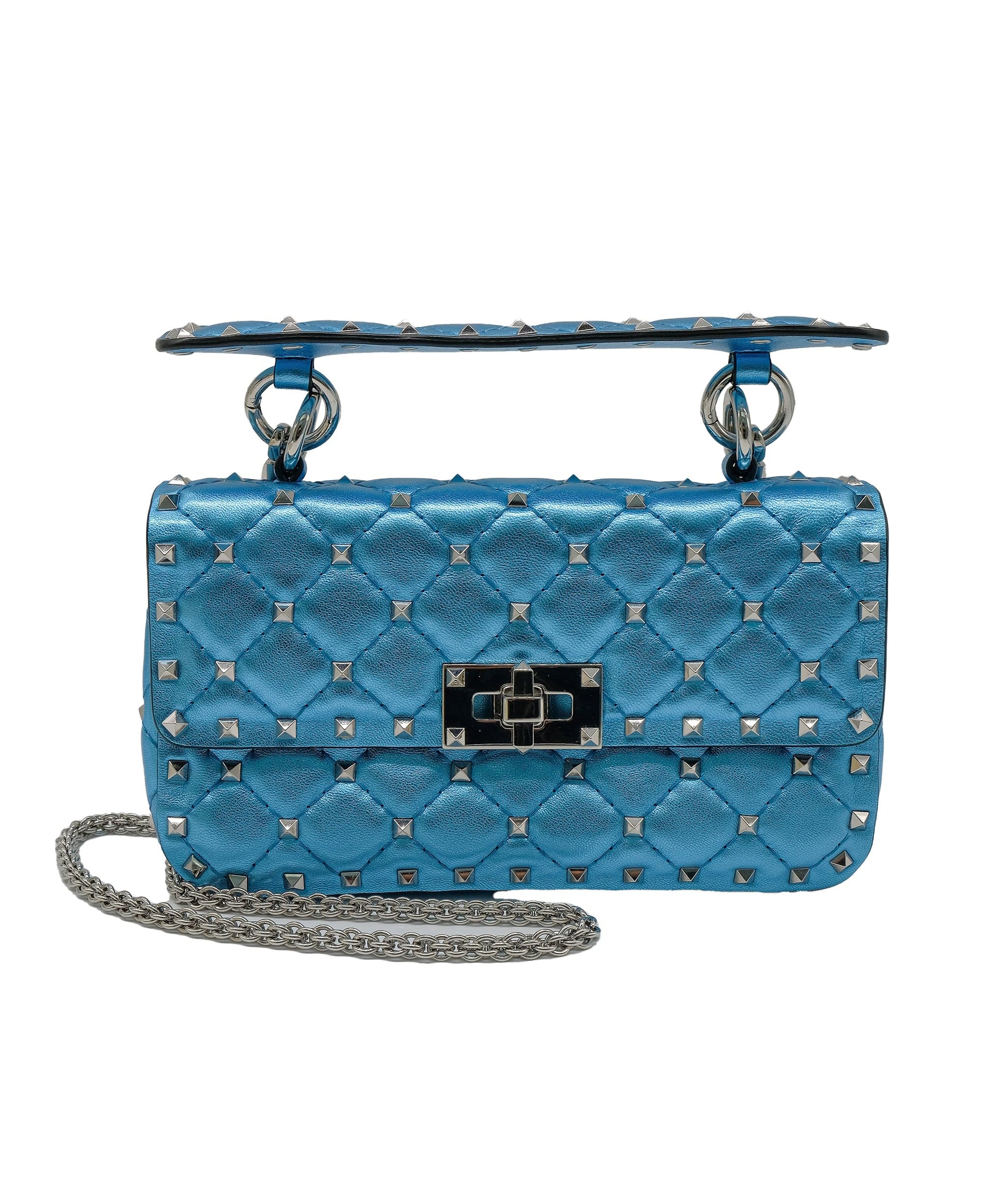 Valentino Valentino Rockstud Metallic Blue Bag RJC3757