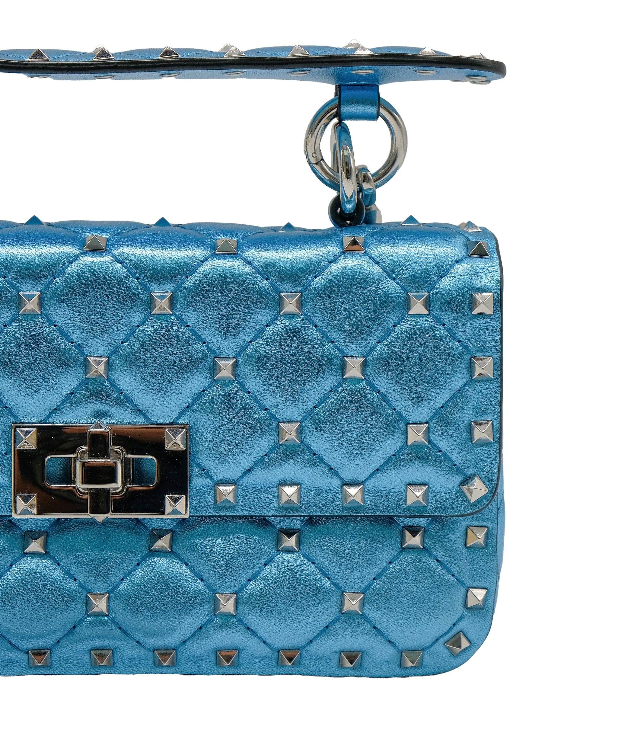 Valentino Valentino Rockstud Metallic Blue Bag RJC3757