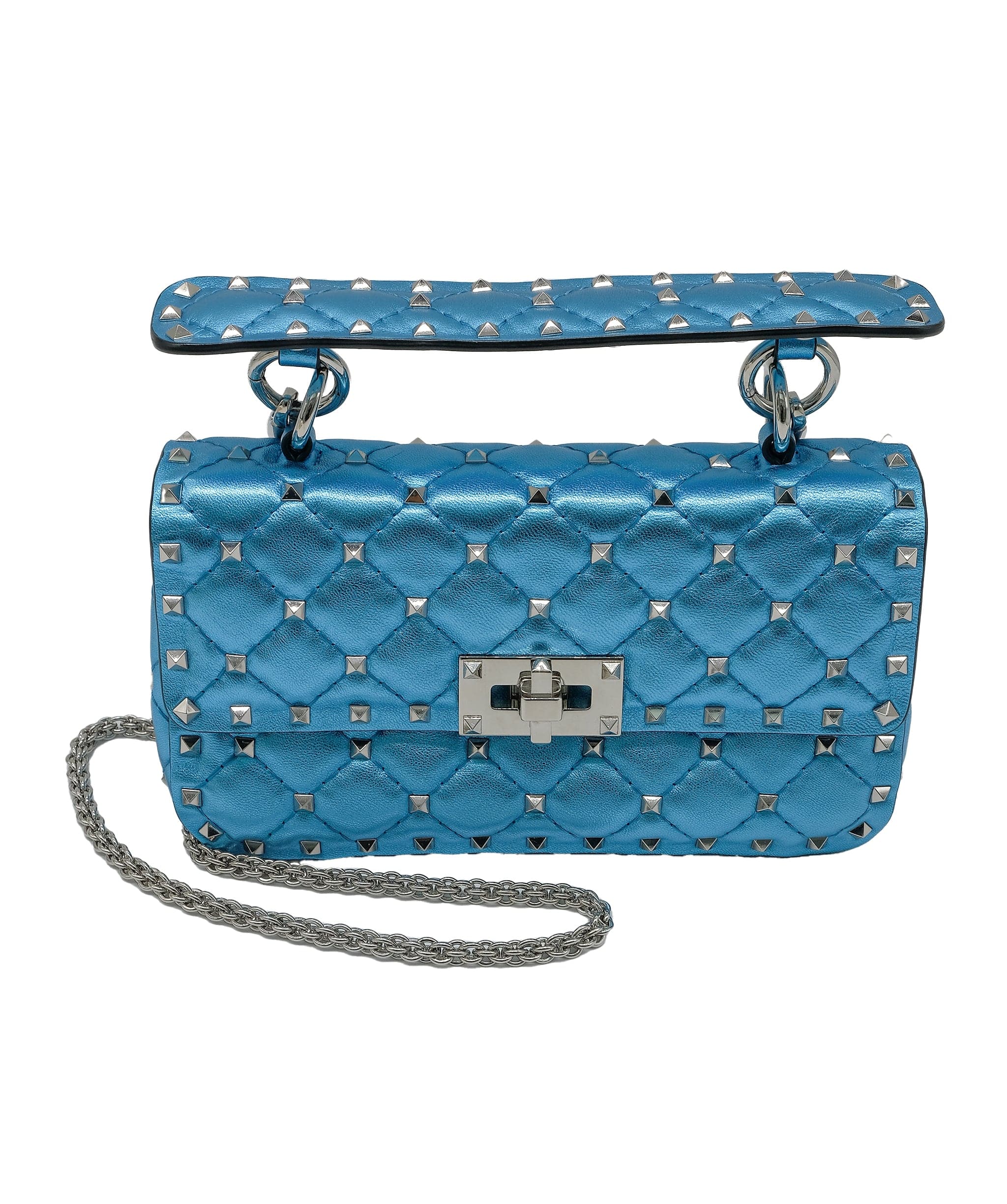 Valentino Valentino Rockstud Metallic Blue Bag RJC3757